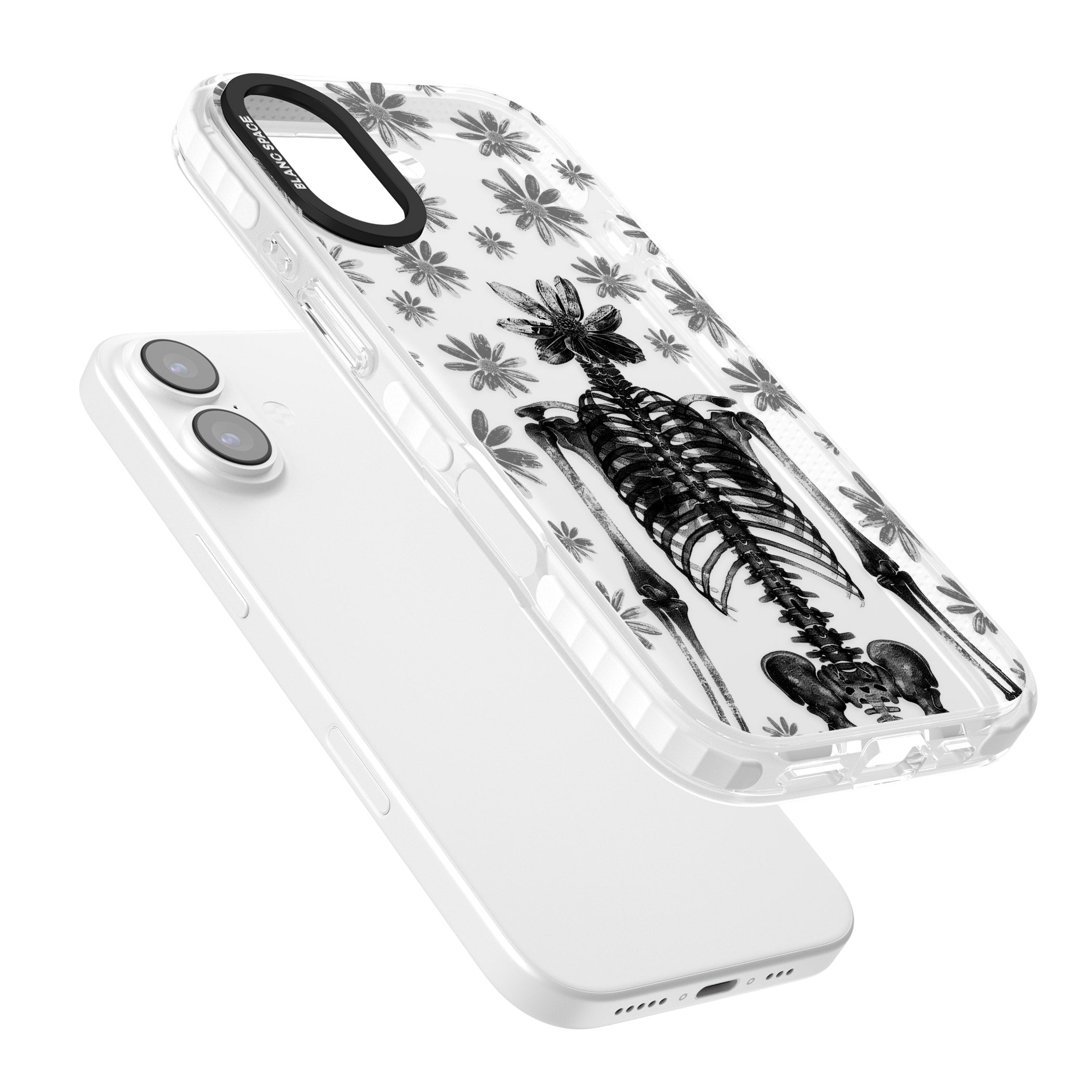 Skeleton Flower iPhone 17 Impact Clear Phone Case Colours