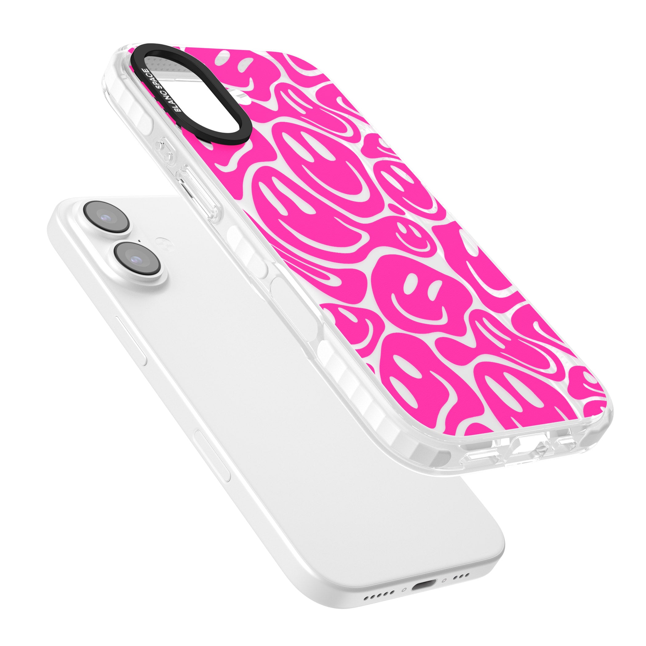 Pink Acid Faces iPhone 17 Impact Clear Phone Case Colours