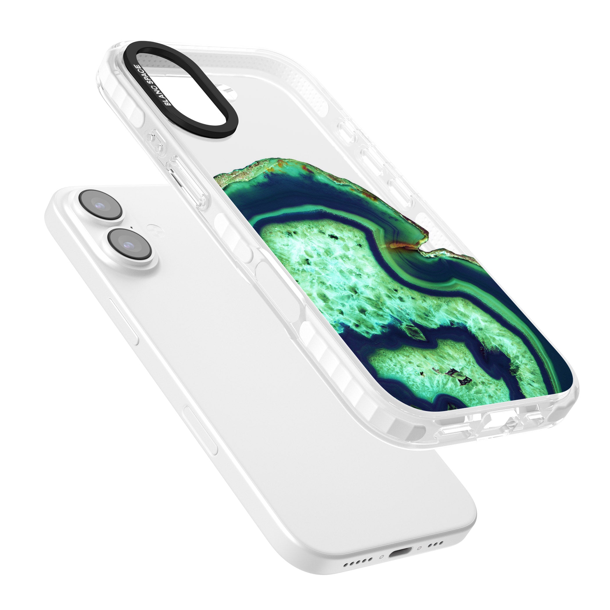 Emerald Agate Slice iPhone 17 Impact Clear Phone Case Colours