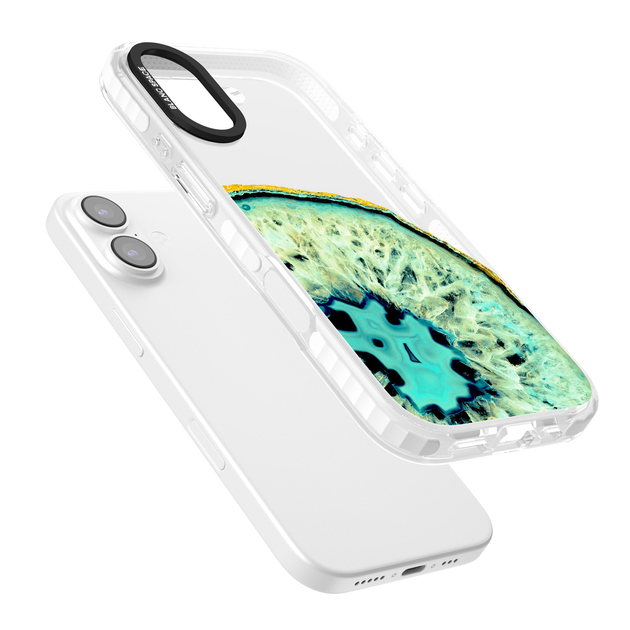 Turquoise Geode Crystal iPhone 17 Impact Clear Phone Case Colours