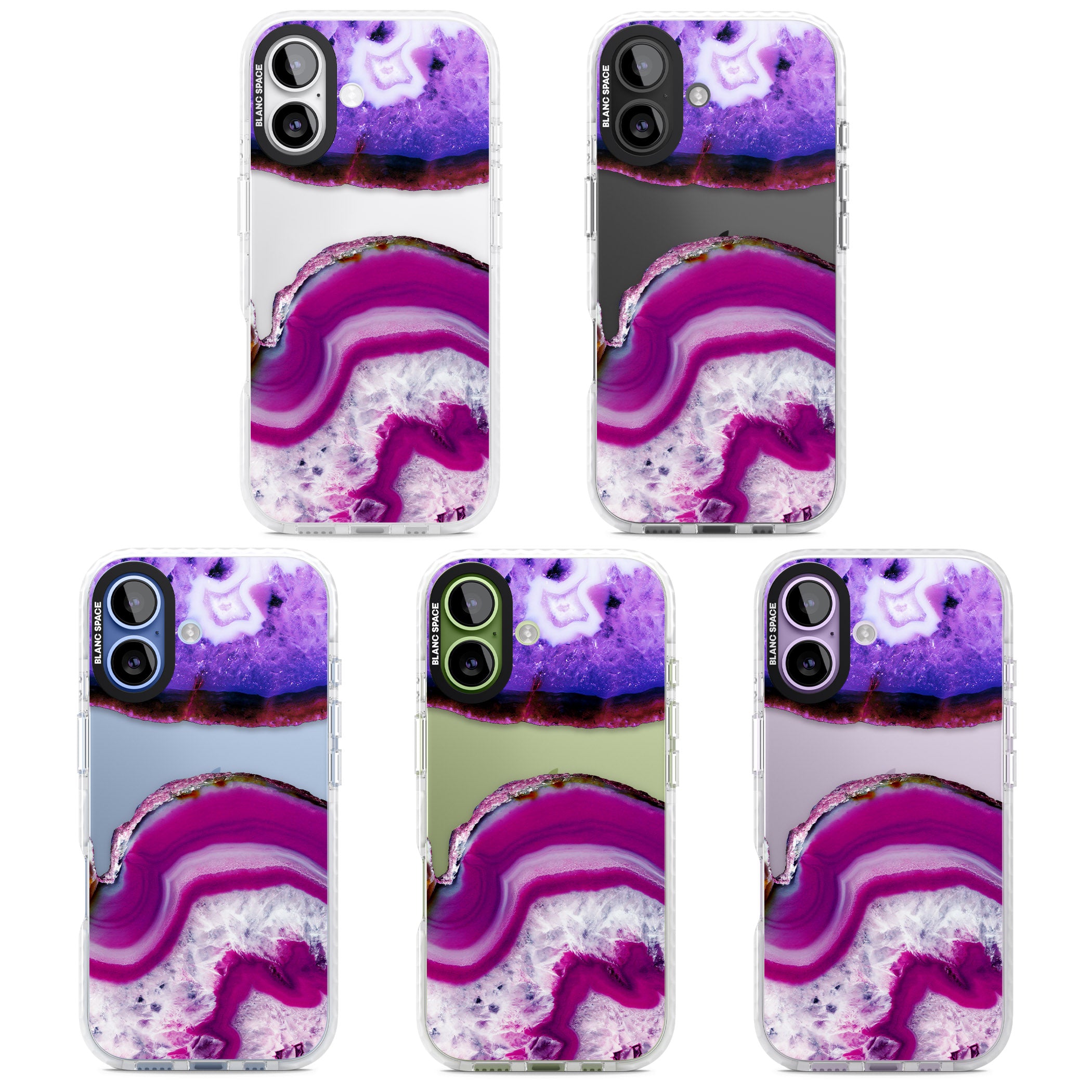 Amethyst Crystal Slice iPhone 17 Impact Clear Phone Case APT Impact Protection