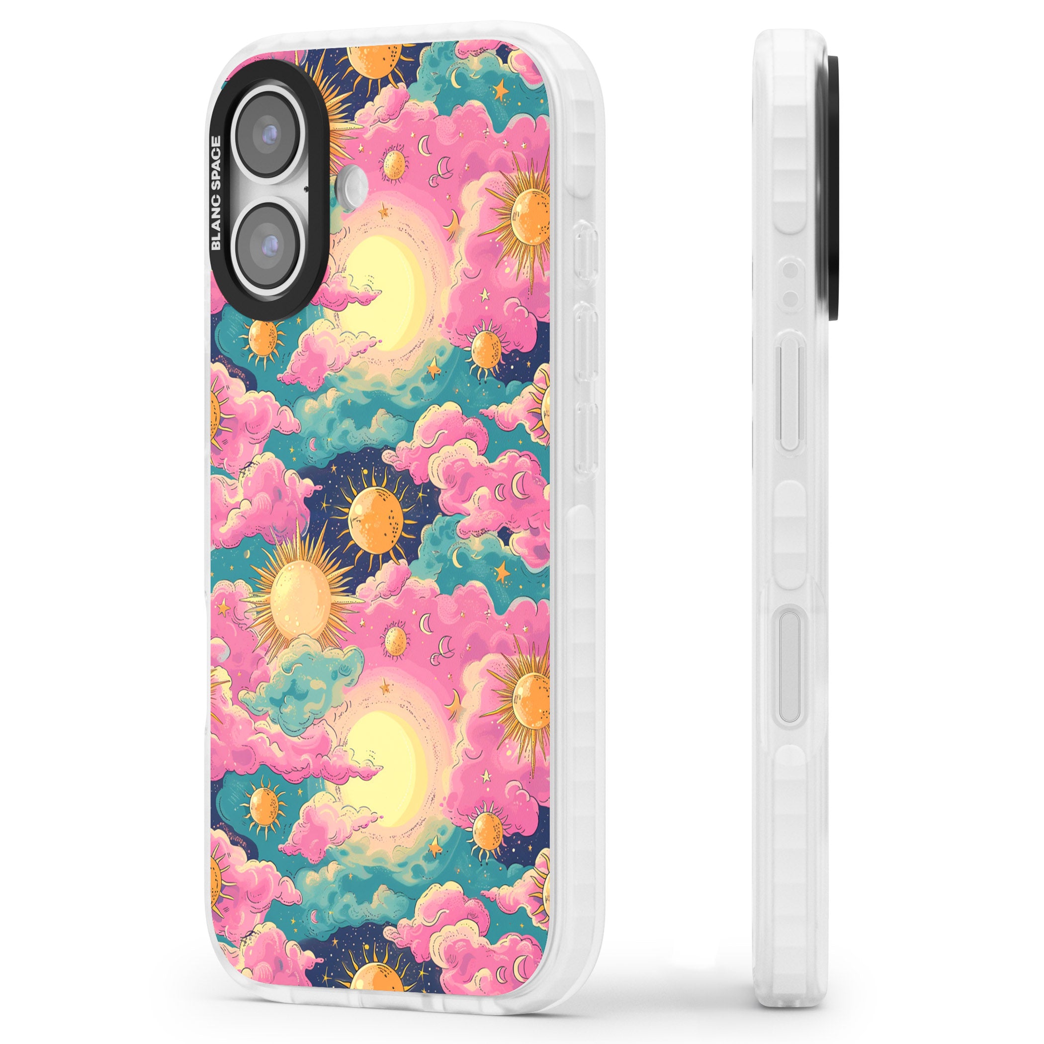 Starlight Clouds iPhone 17 Impact Clear Phone Case Side Profile