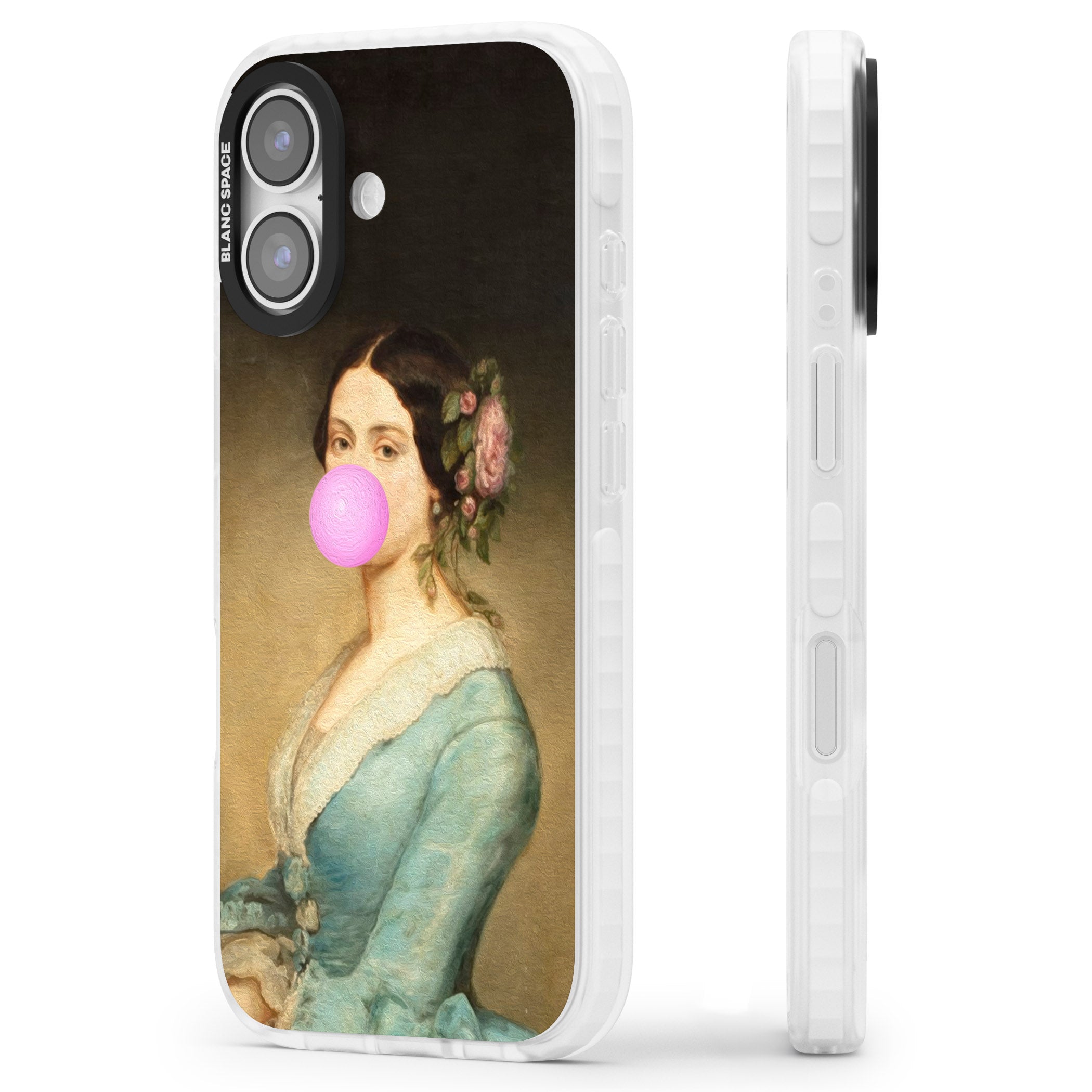Bubblegum Renaissance iPhone 17 Impact Clear Phone Case Side Profile