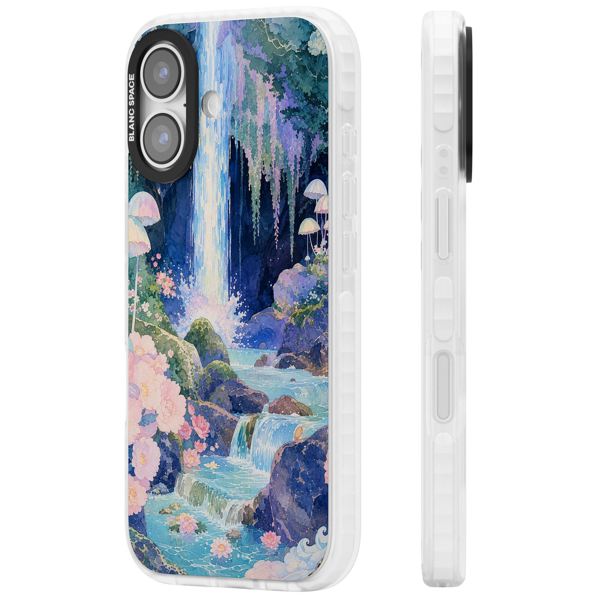 Mystic Waterfall iPhone 16 / iPhone 16 Plus / iPhone 17 Impact Clear Phone Case side