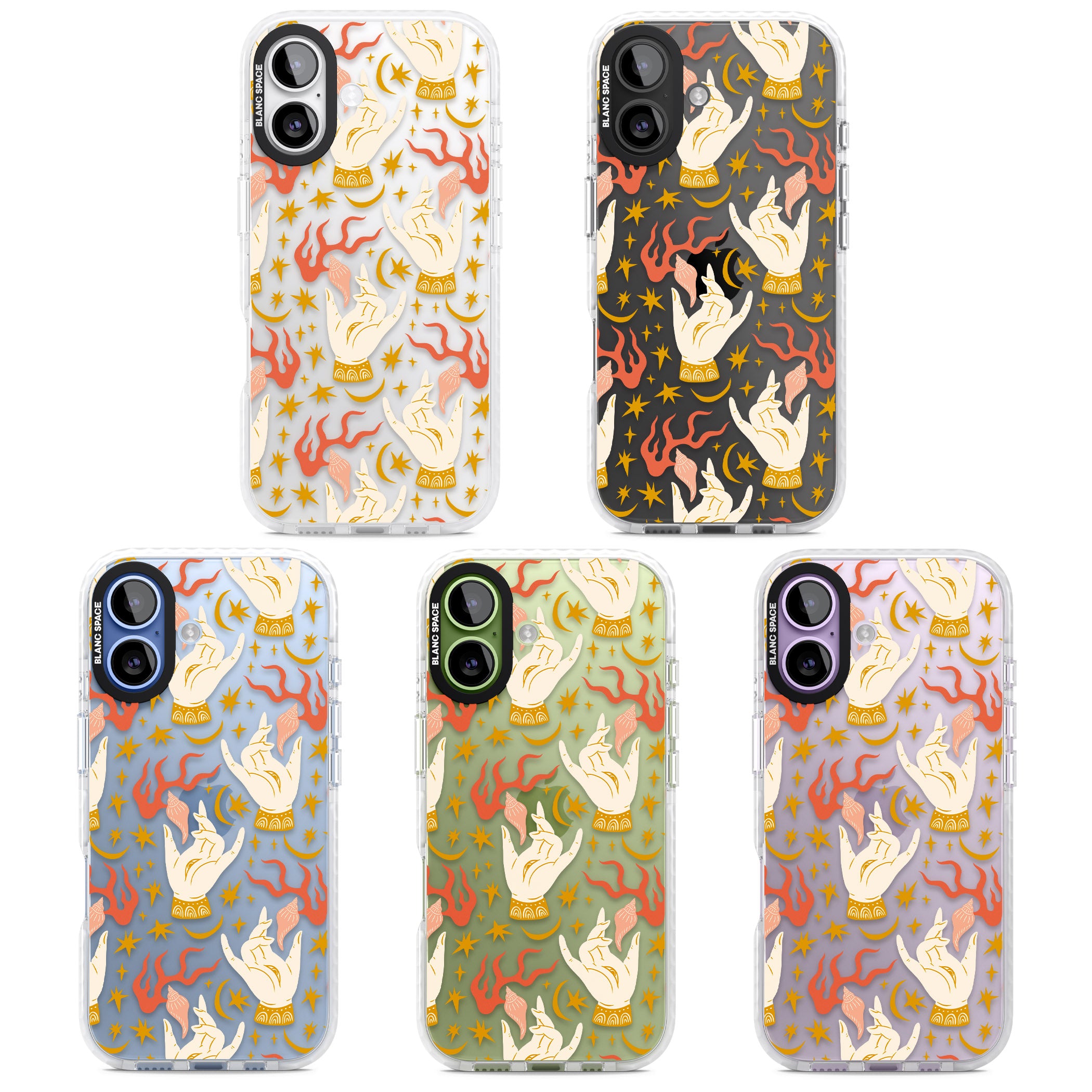 Hand Watcher Pattern iPhone 17 Impact Clear Phone Case APT Impact Protection