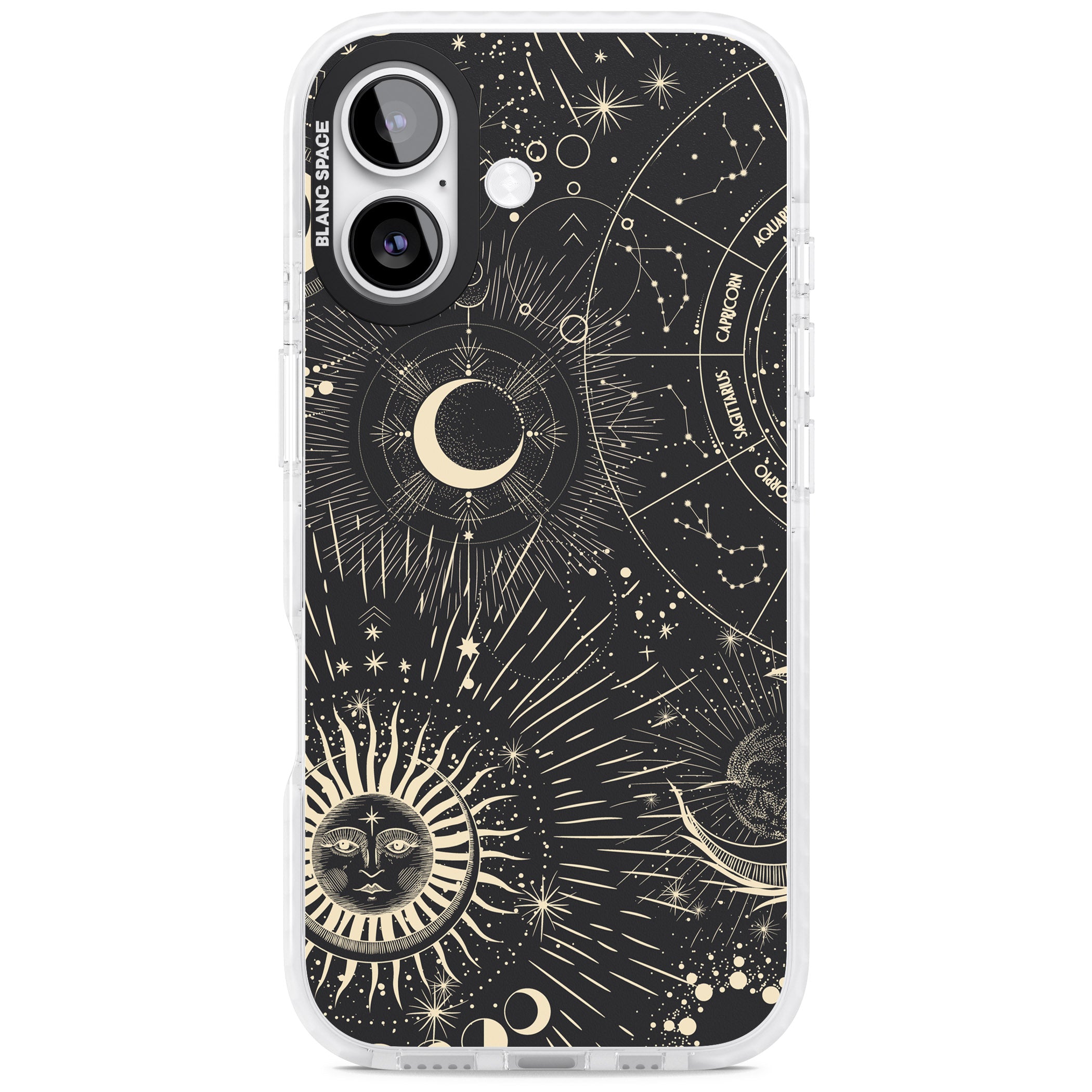 Cosmic Sun & Symbols Zodiac iPhone 17 Impact Clear Phone Case
