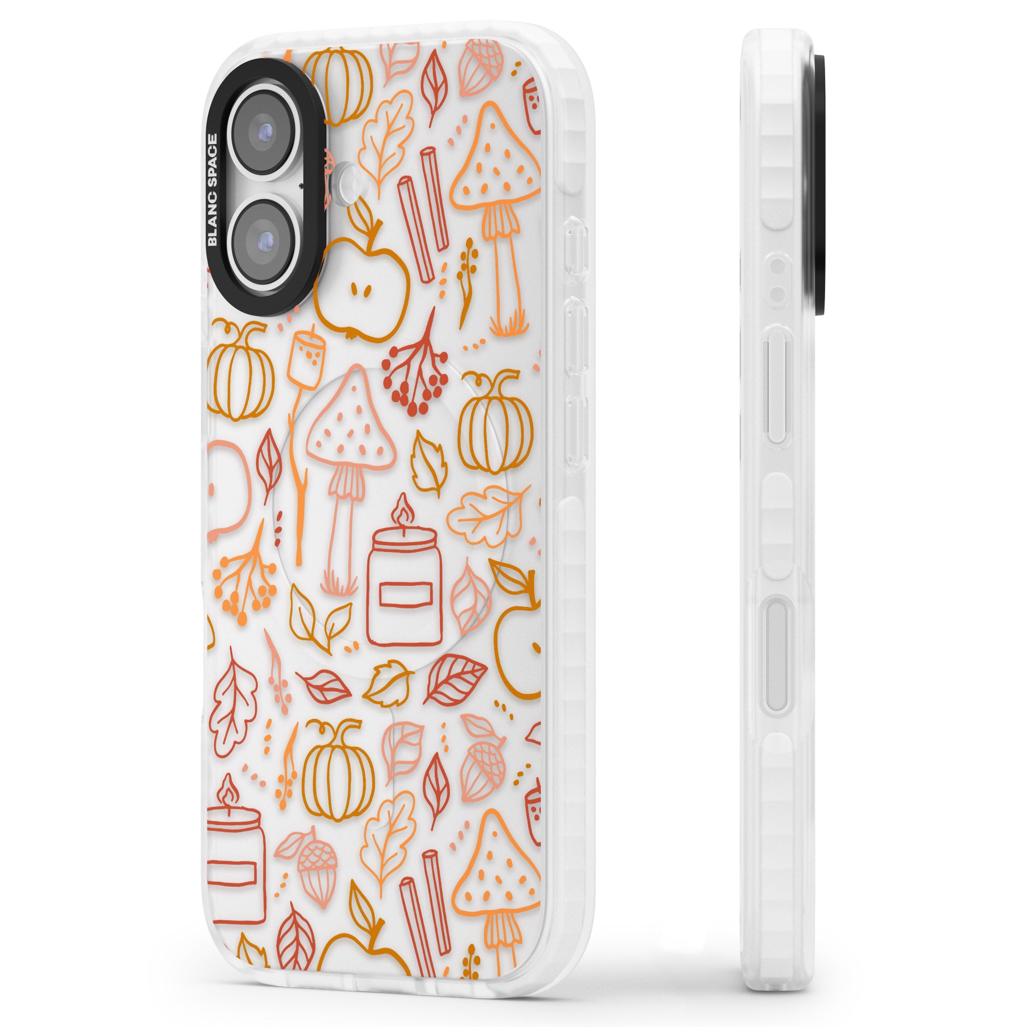 Autumn Line Pattern iPhone 17 Impact Clear Phone Case Side Profile