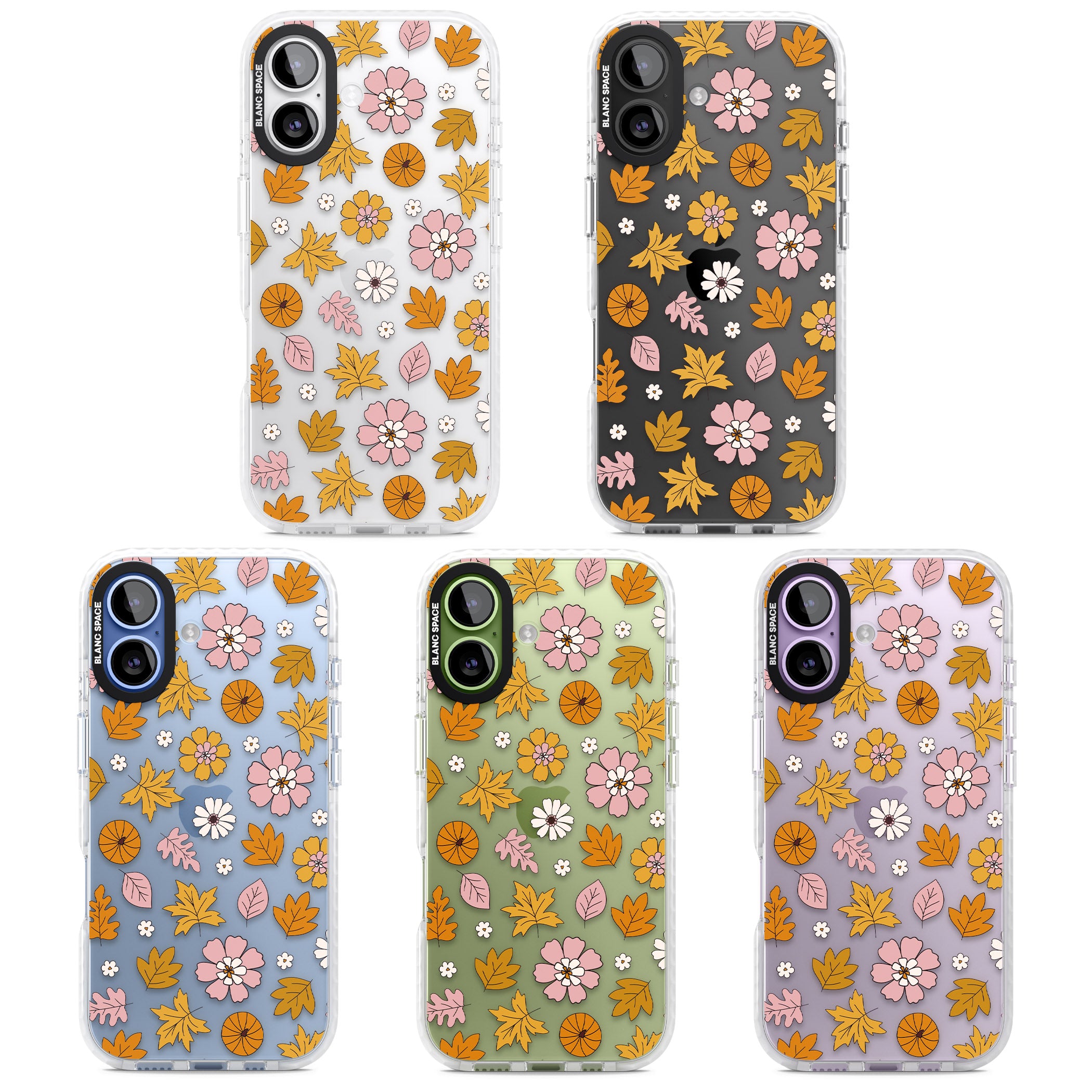 Autumn Leaves And Flowers iPhone 17 Impact Clear Phone Case APT Impact Protection