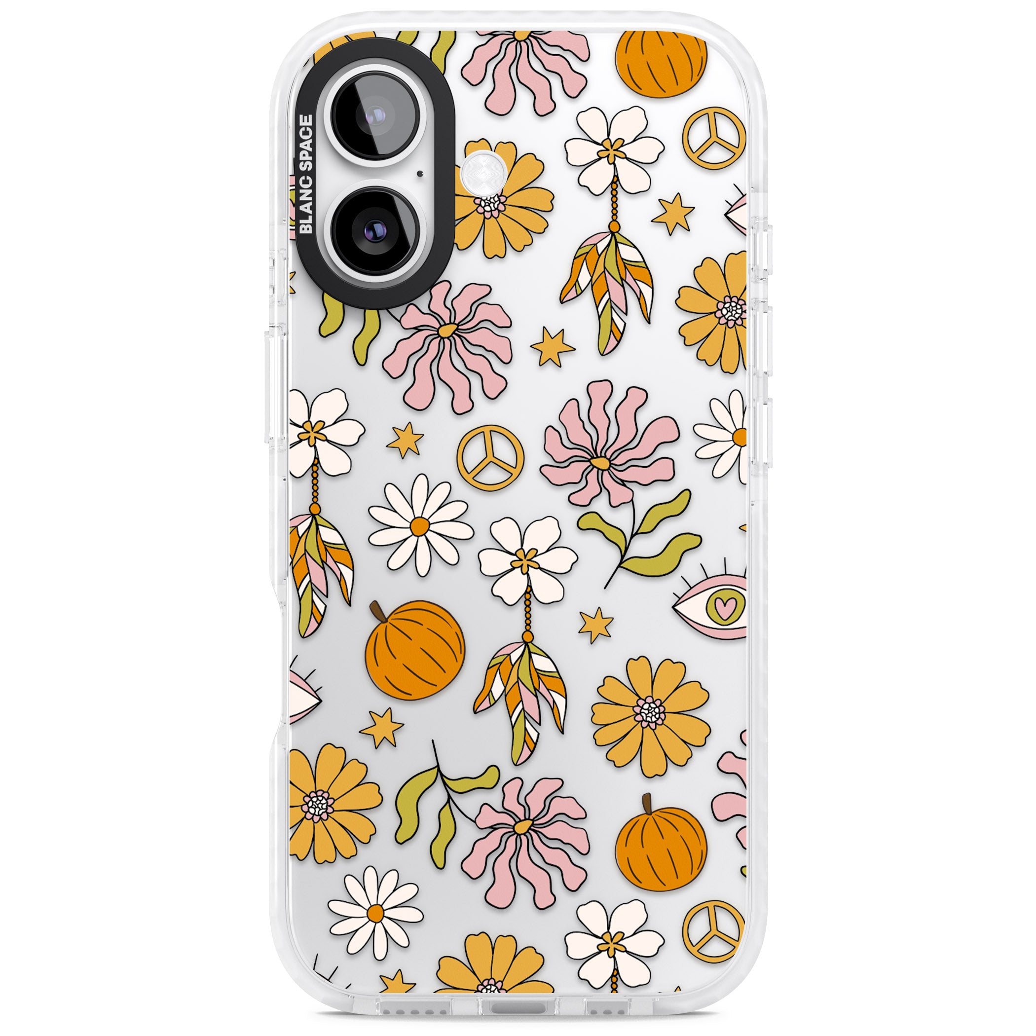Retro Boho Fall Floral iPhone 17 Impact Clear Phone Case