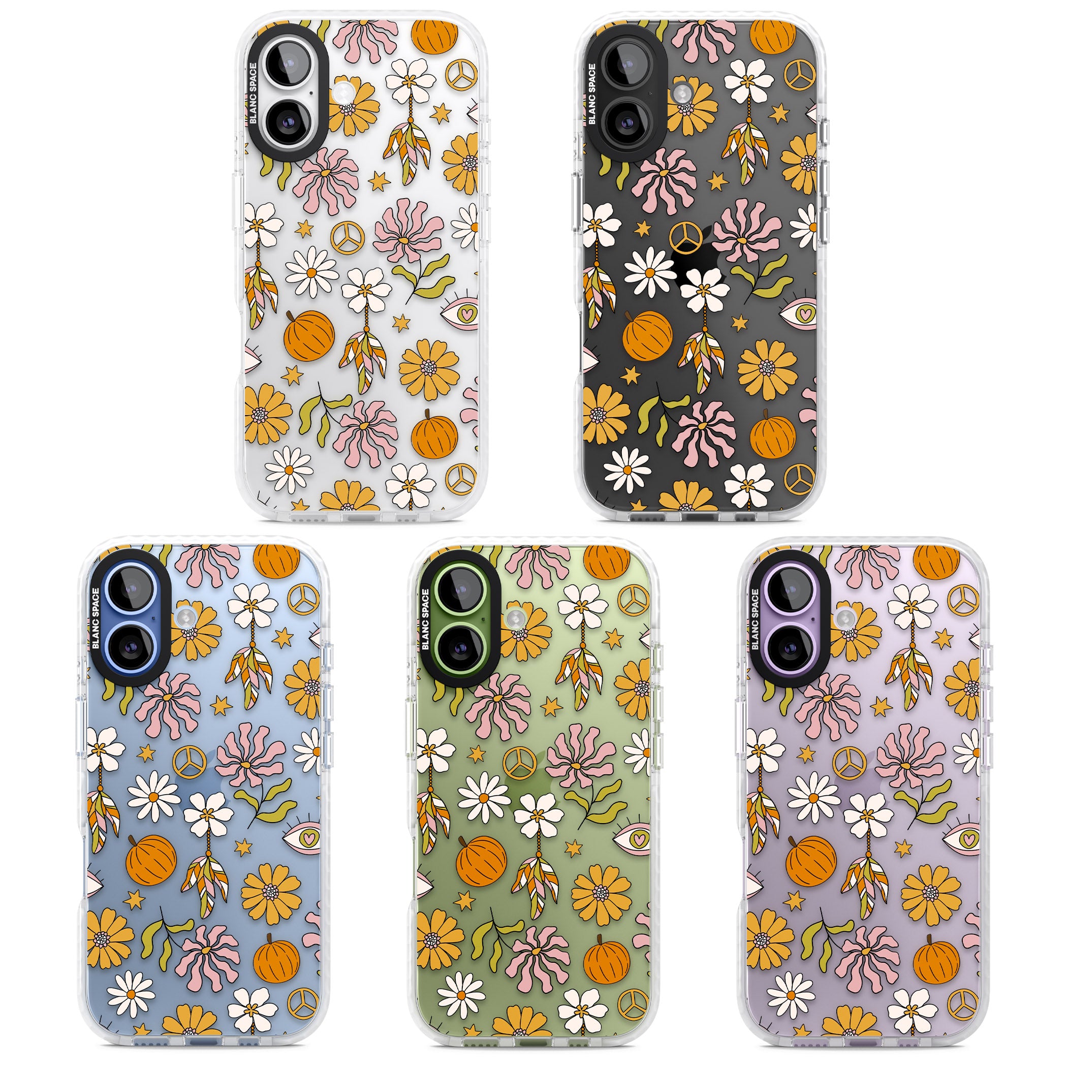 Retro Boho Fall Floral iPhone 17 Impact Clear Phone Case APT Impact Protection