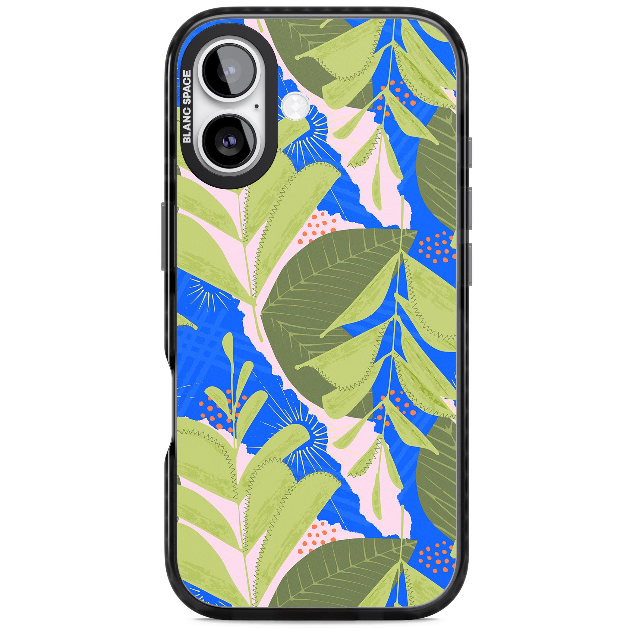 Fern Leaves Abstract Pattern iPhone 17 Impact Black Phone Case