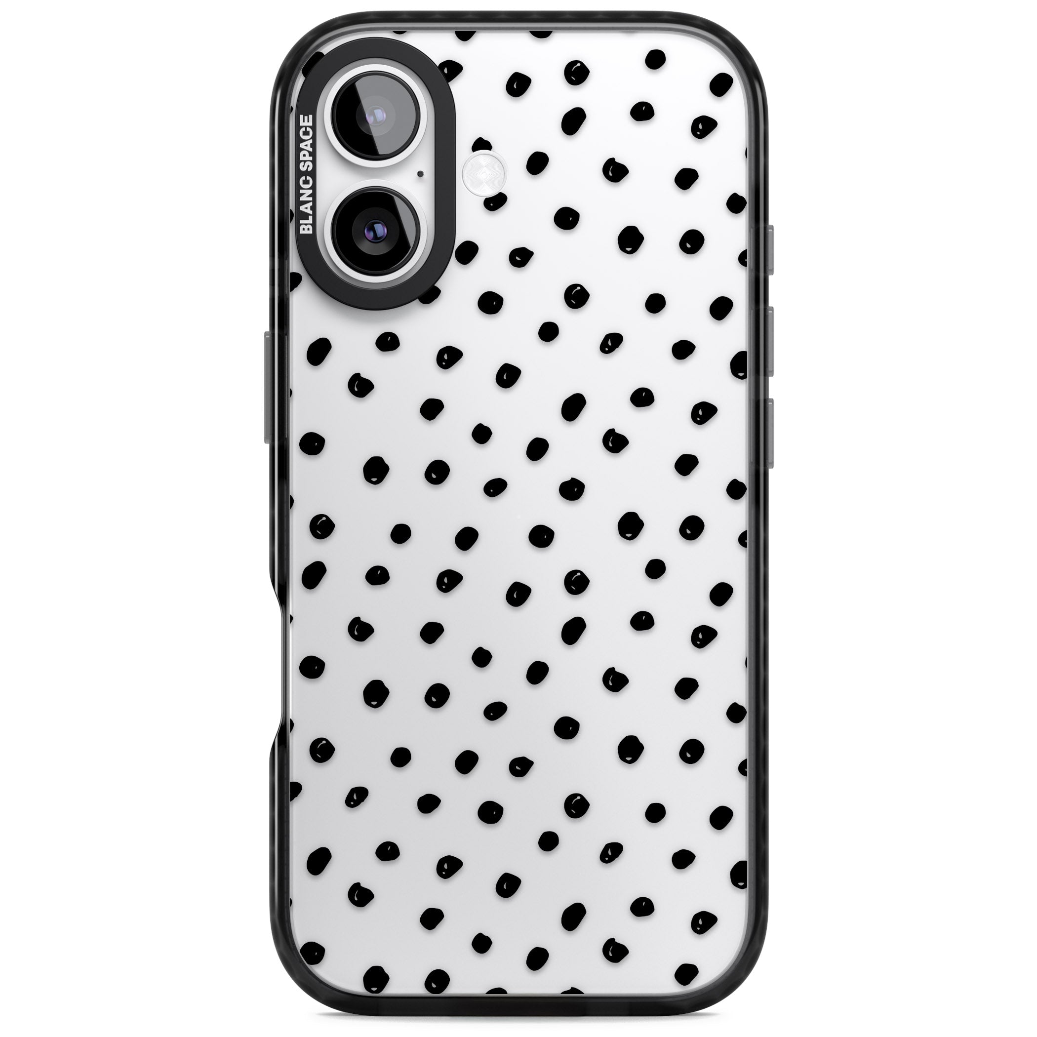 Messy Black Dot Pattern iPhone 17 Impact Black Phone Case