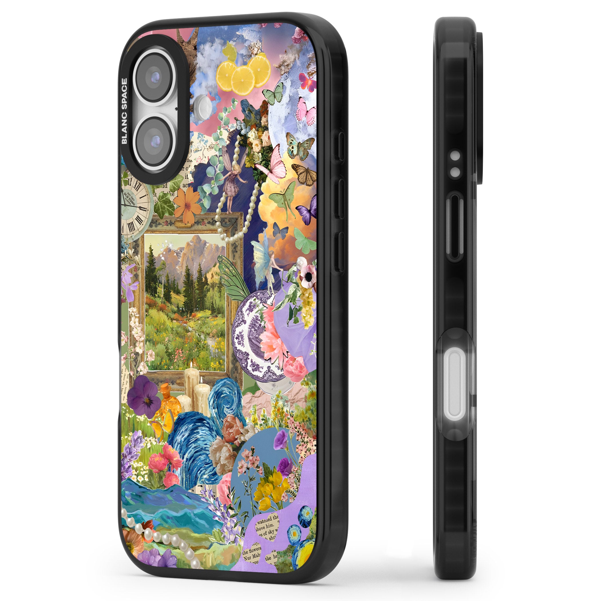 Vibrant Whimsy Collage iPhone 17 Impact Black Phone Case Side Profile