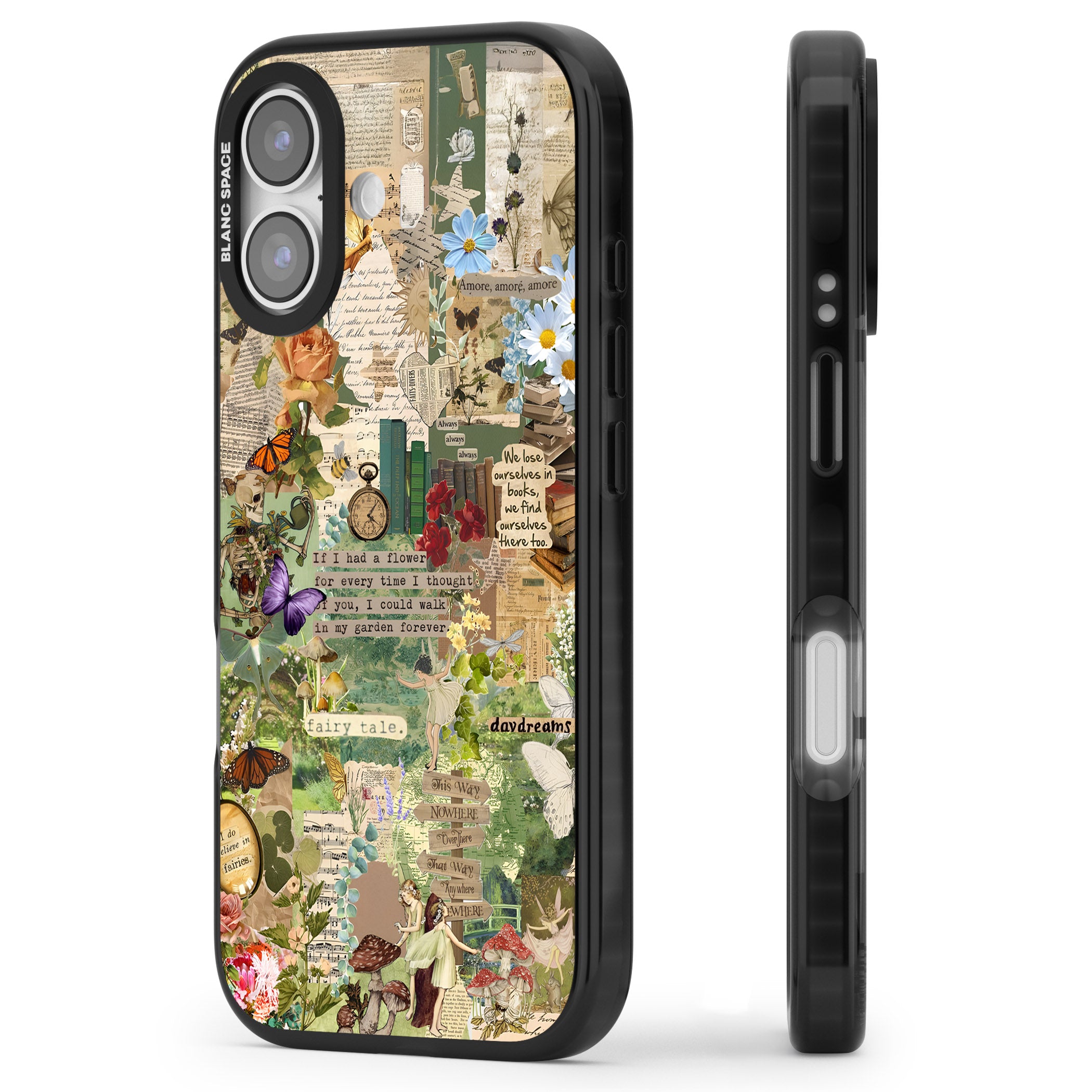Enchanted Collage iPhone 17 Impact Black Phone Case Side Profile