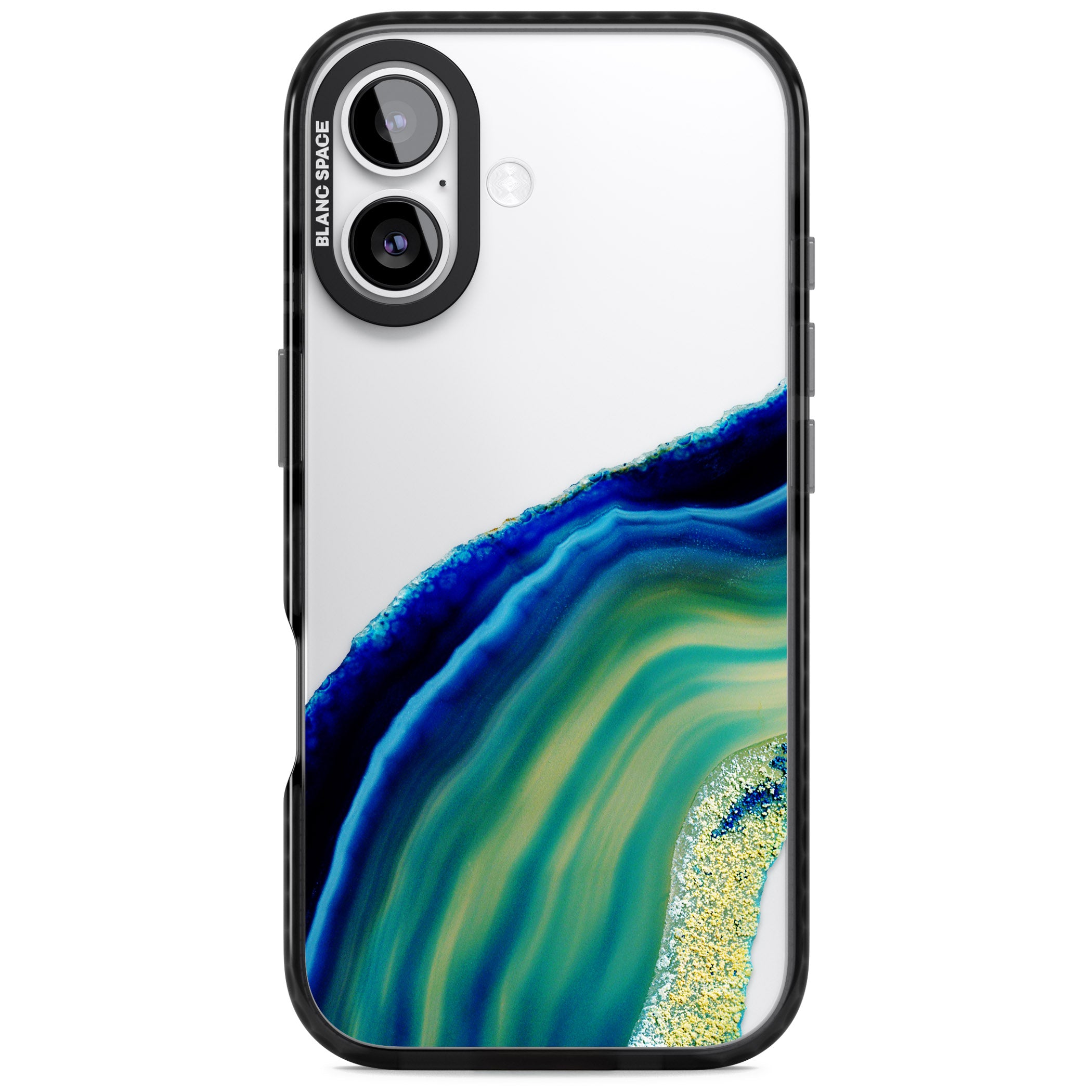 Green & Blue Emerald Geode iPhone 17 Impact Black Phone Case