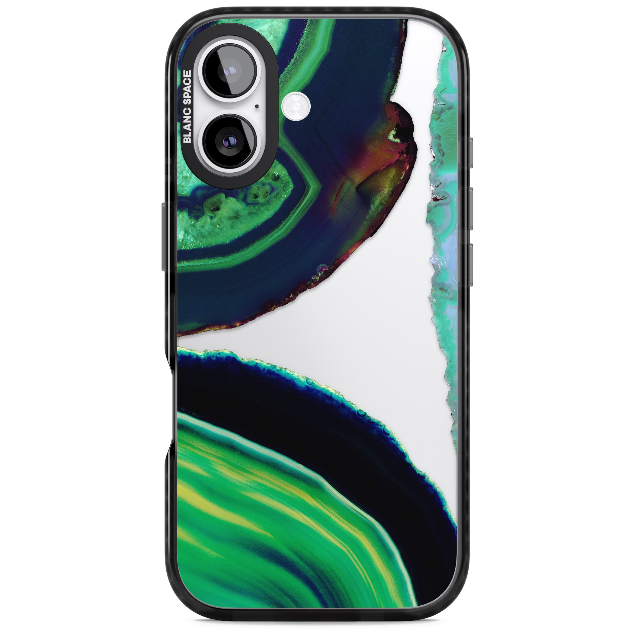 Green Geode Glow iPhone 17 Impact Black Phone Case