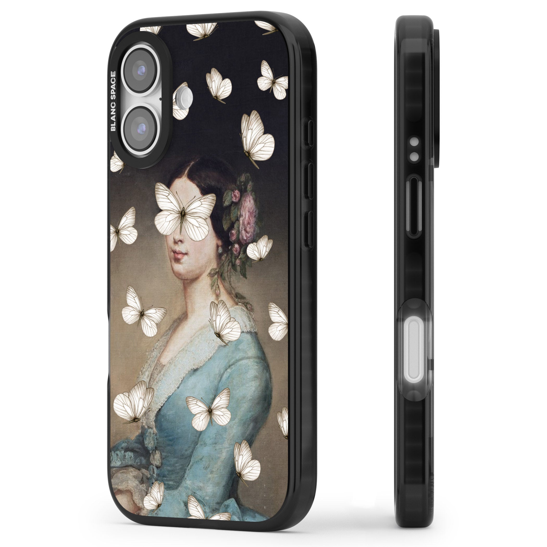 Butterfly Beauty iPhone 17 Impact Black Phone Case Side Profile