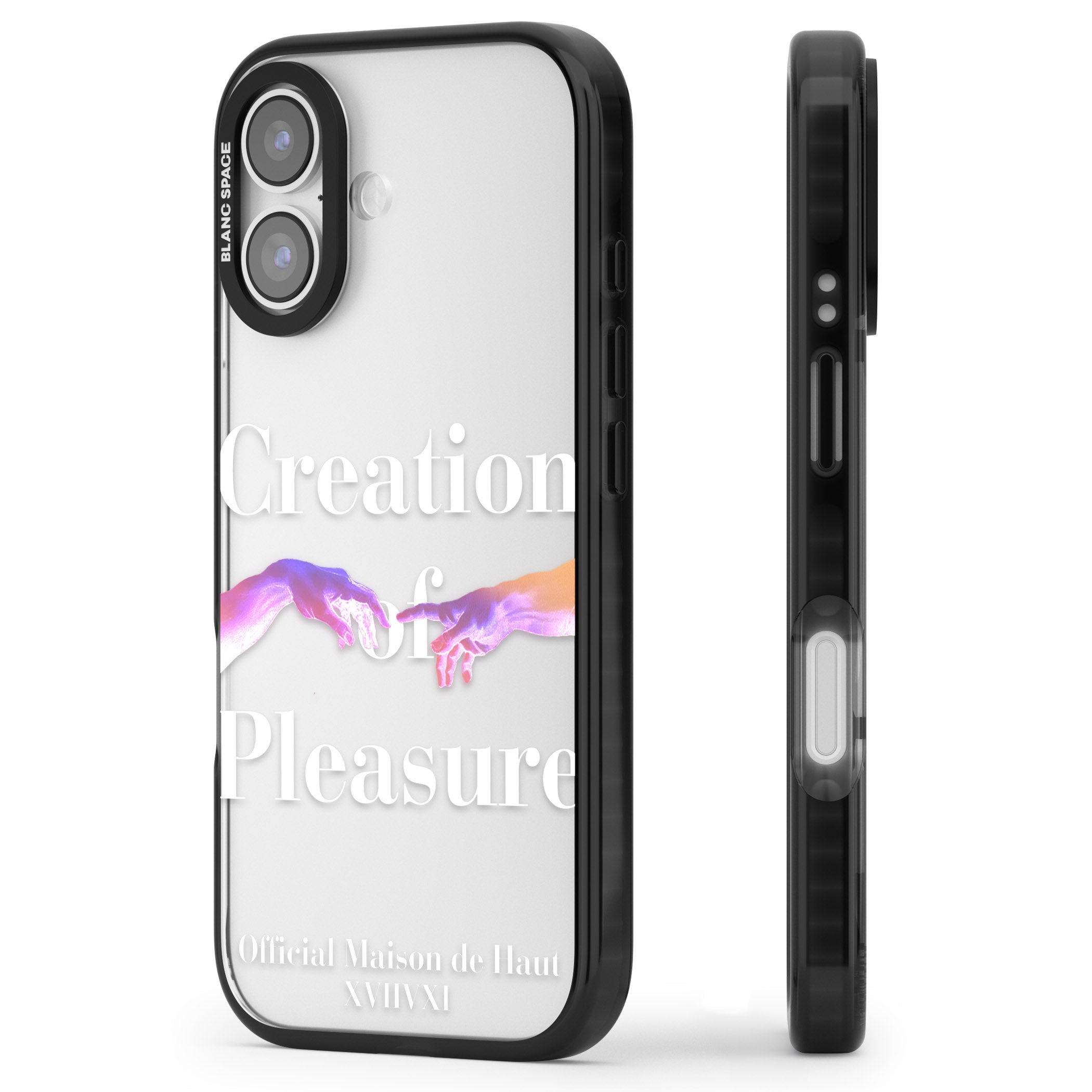 Creation Of Pleasure iPhone 17 Impact Black Phone Case Side Profile