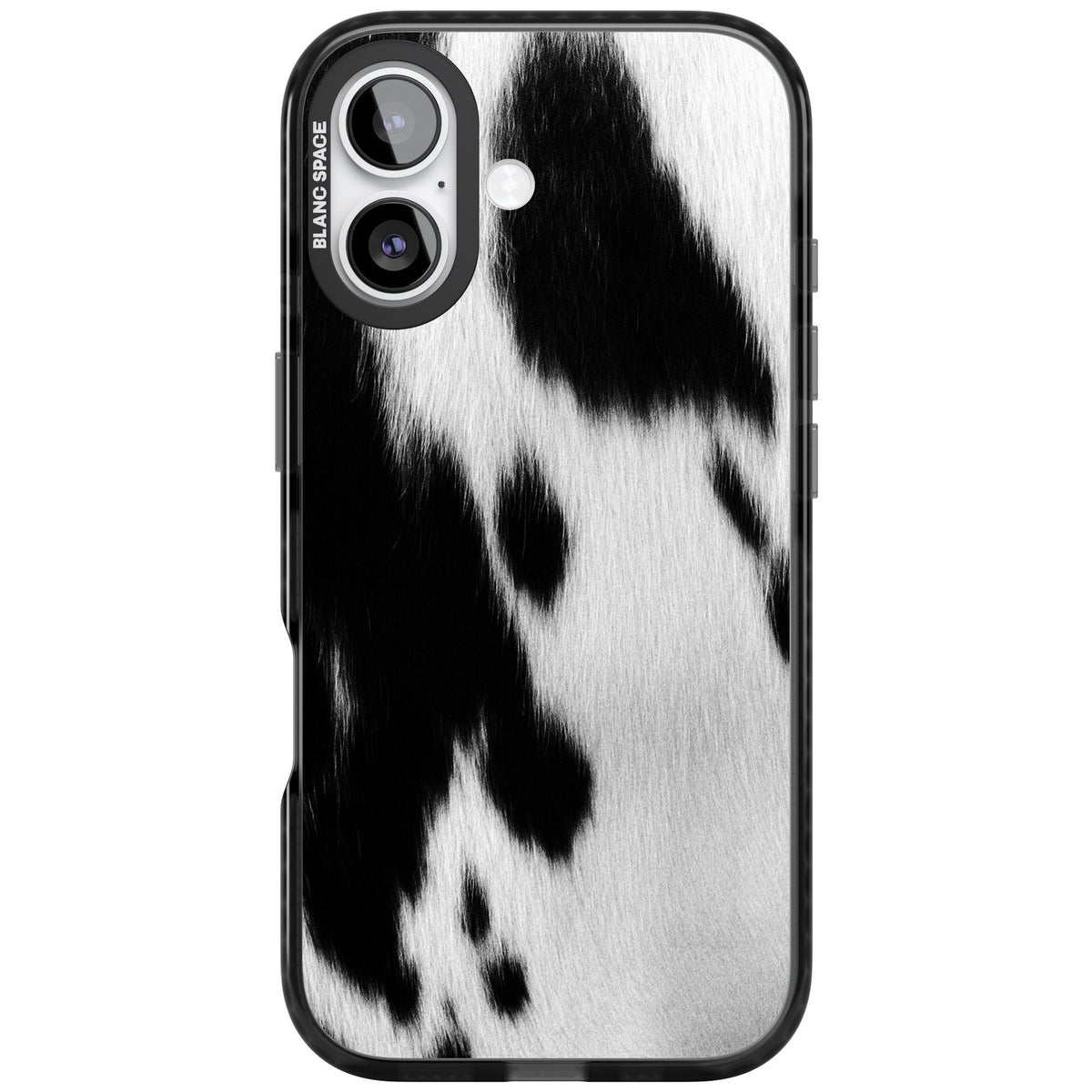Cowhide iPhone 16 / iPhone 16 Plus / iPhone 17 Impact Black Phone Case front