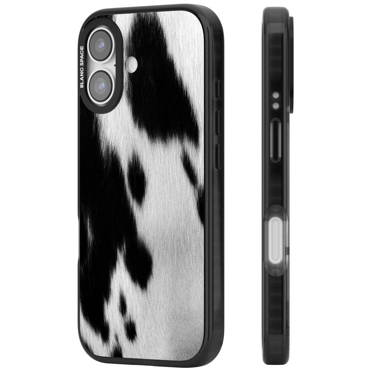 Cowhide iPhone 16 / iPhone 16 Plus / iPhone 17 Impact Black Phone Case side