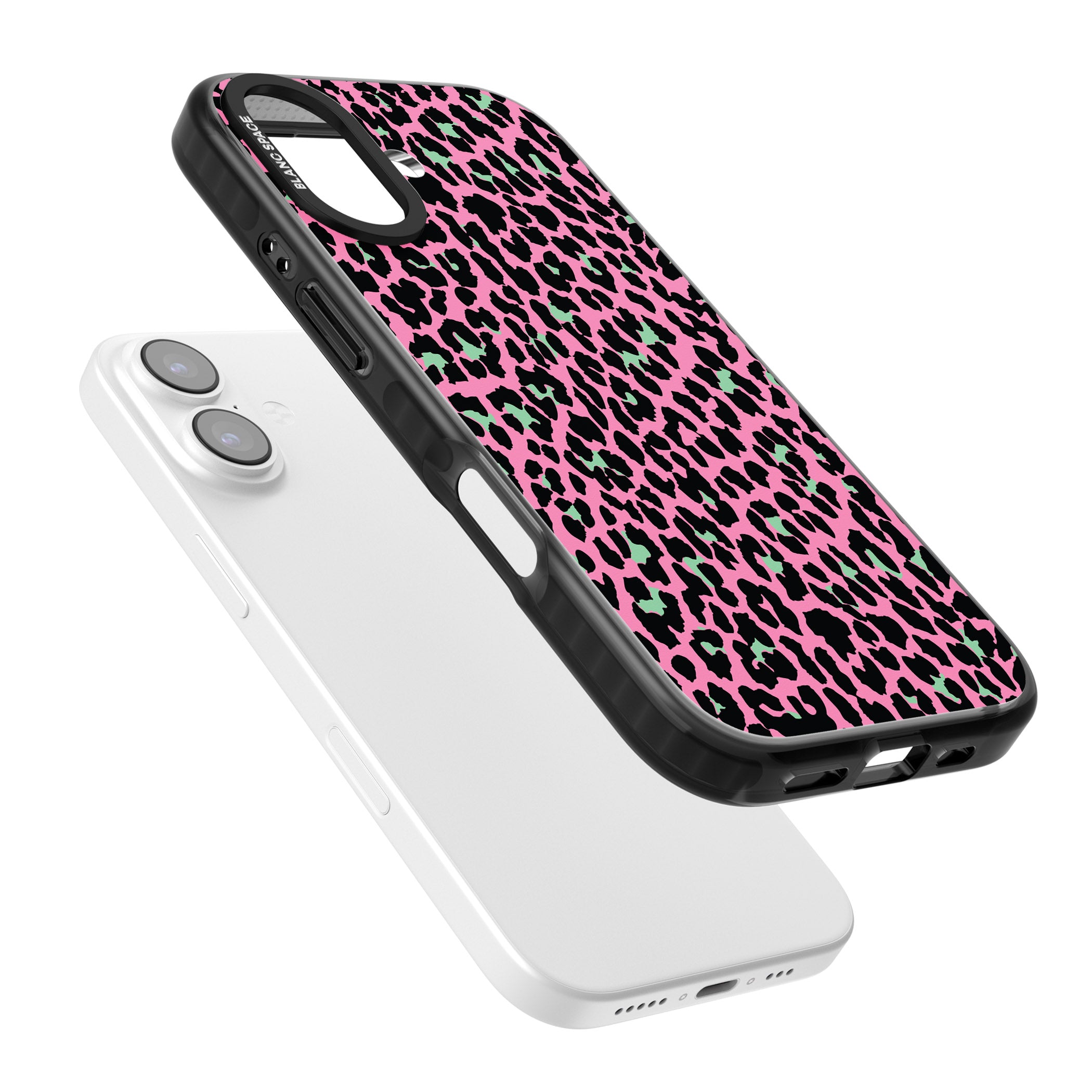 Pink & Green Leopard iPhone 17 Impact Black Phone Case Colours