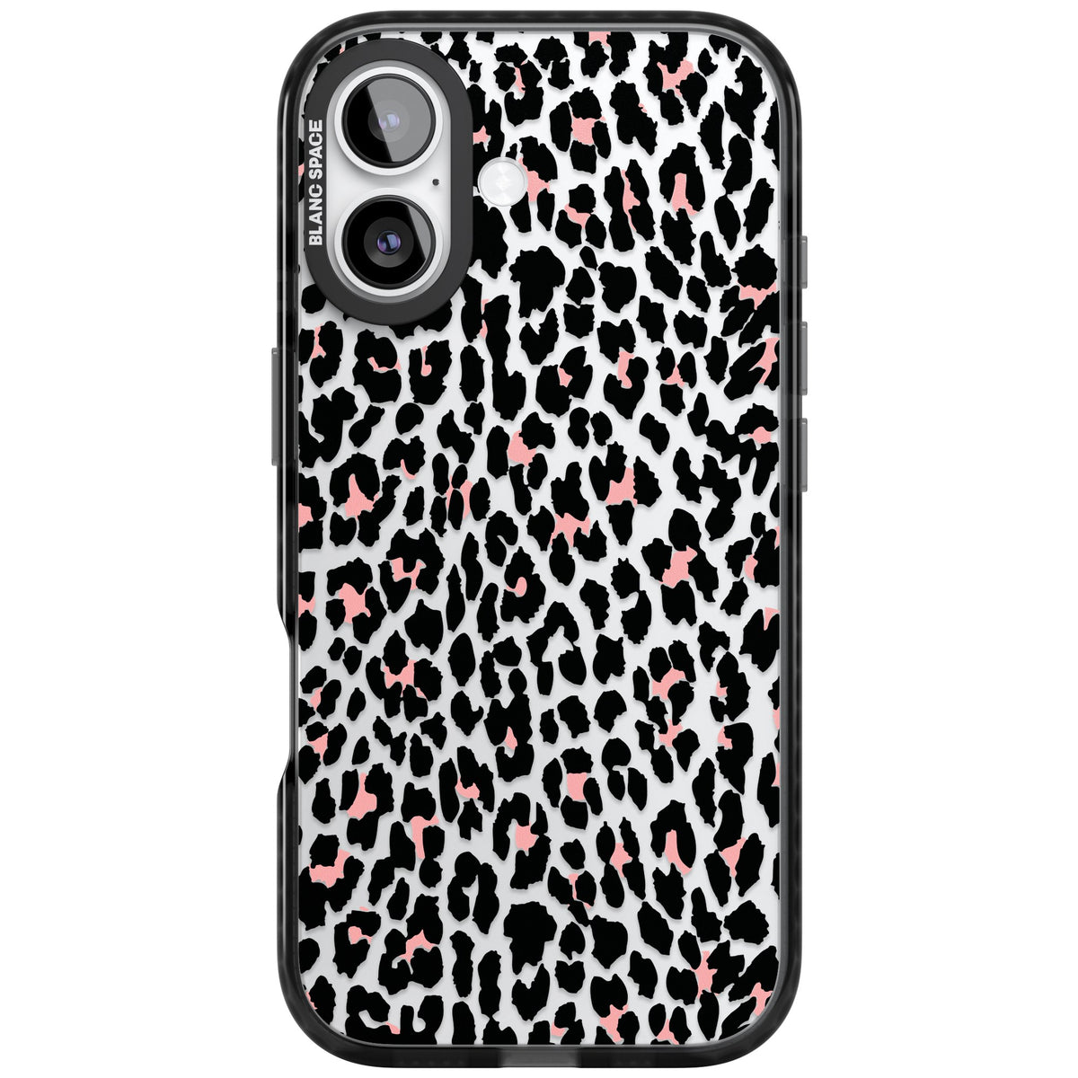 Tatty Leopard iPhone 16 / iPhone 16 Plus / iPhone 17 Impact Black Phone Case front
