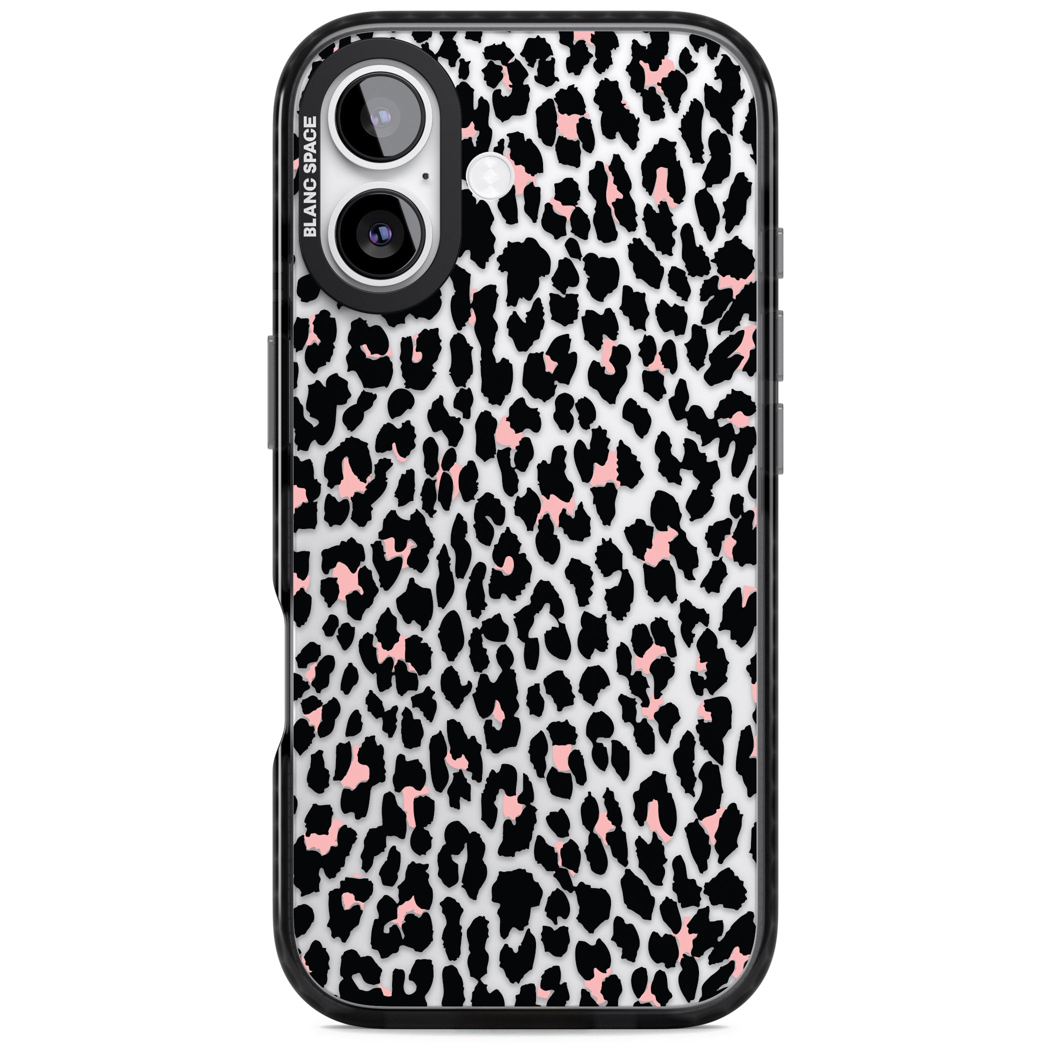 Pink Leopard Print iPhone 17 Impact Black Phone Case