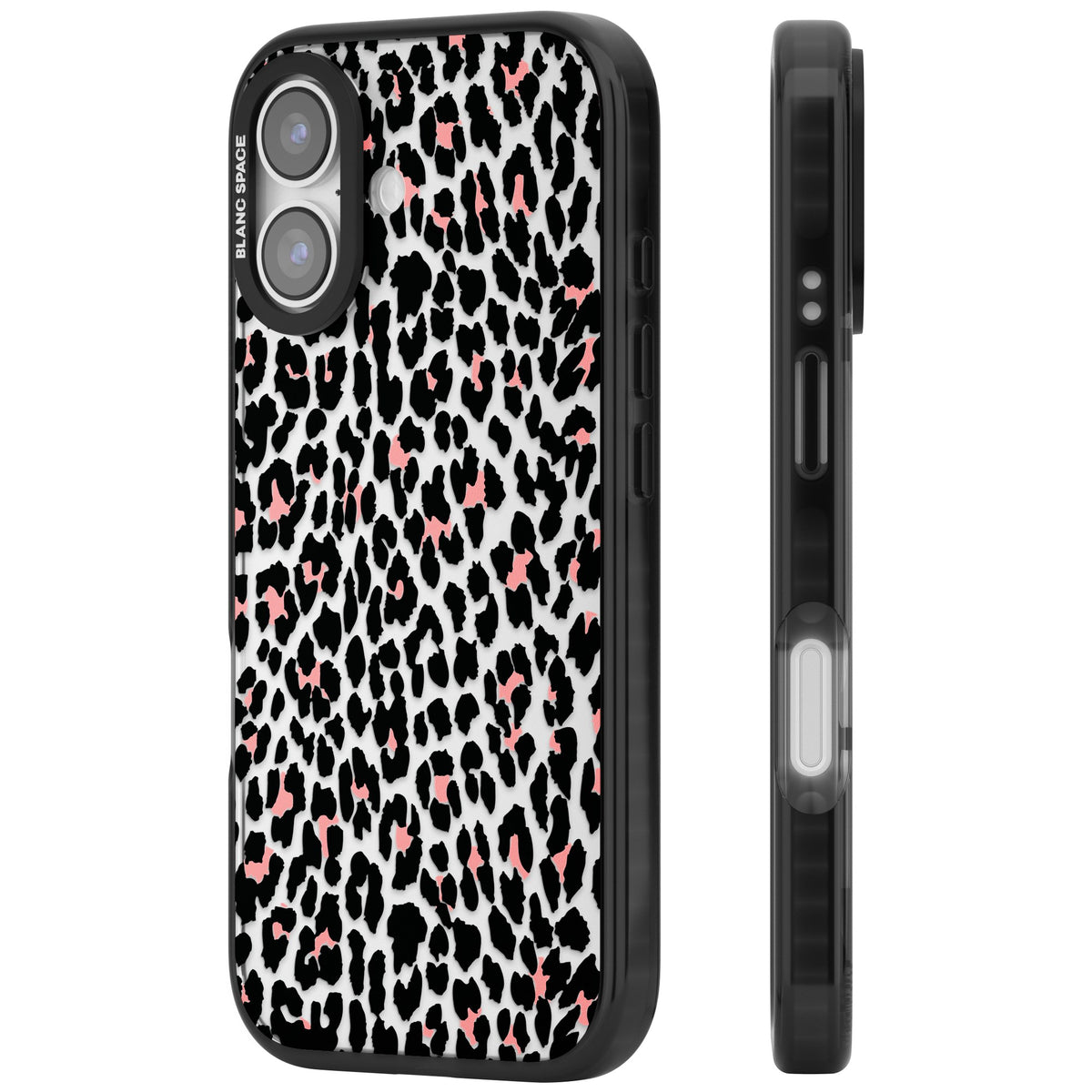 Tatty Leopard iPhone 16 / iPhone 16 Plus / iPhone 17 Impact Black Phone Case side
