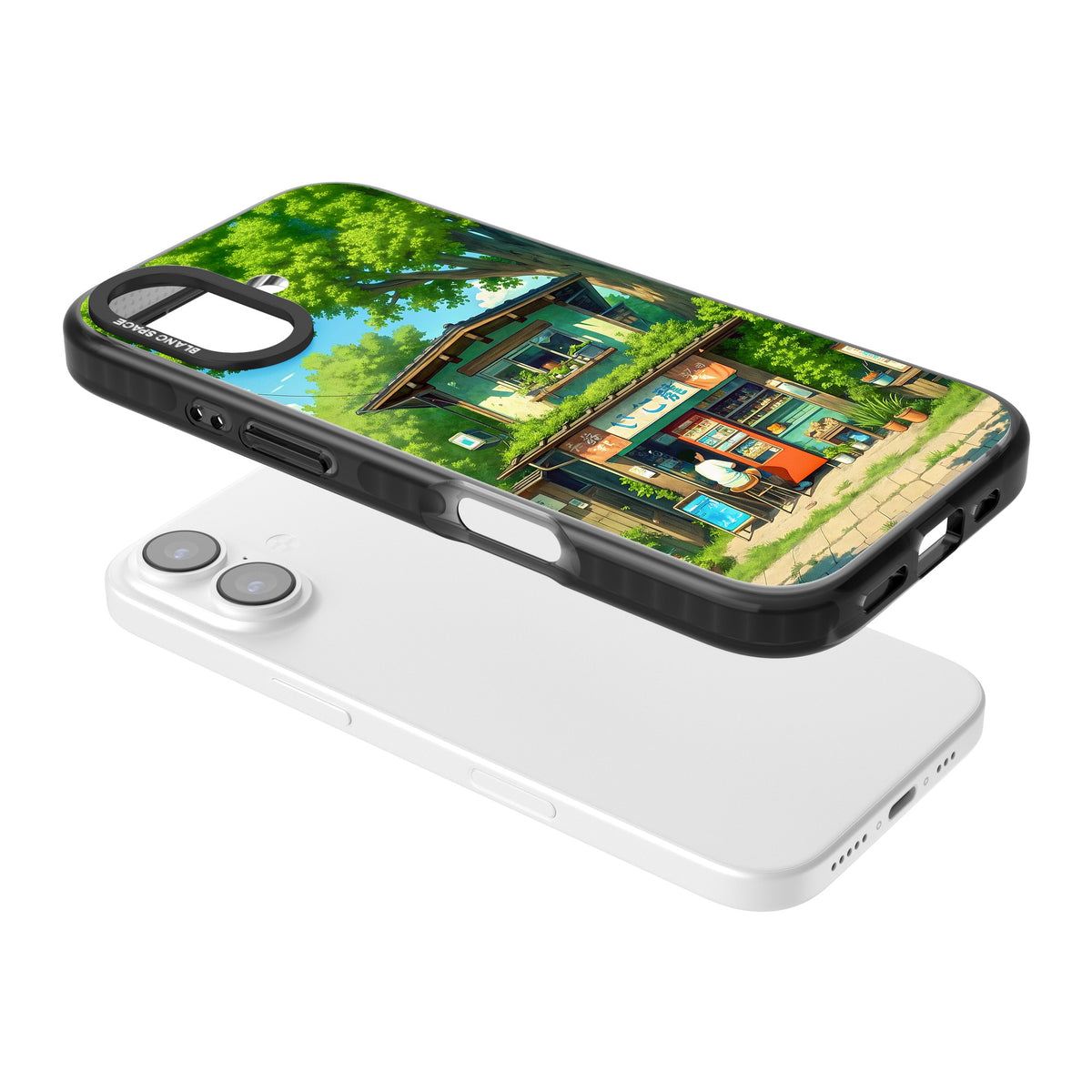 Countryside Kiosk iPhone 16 / iPhone 16 Plus / iPhone 17 Impact Black Phone Case angled