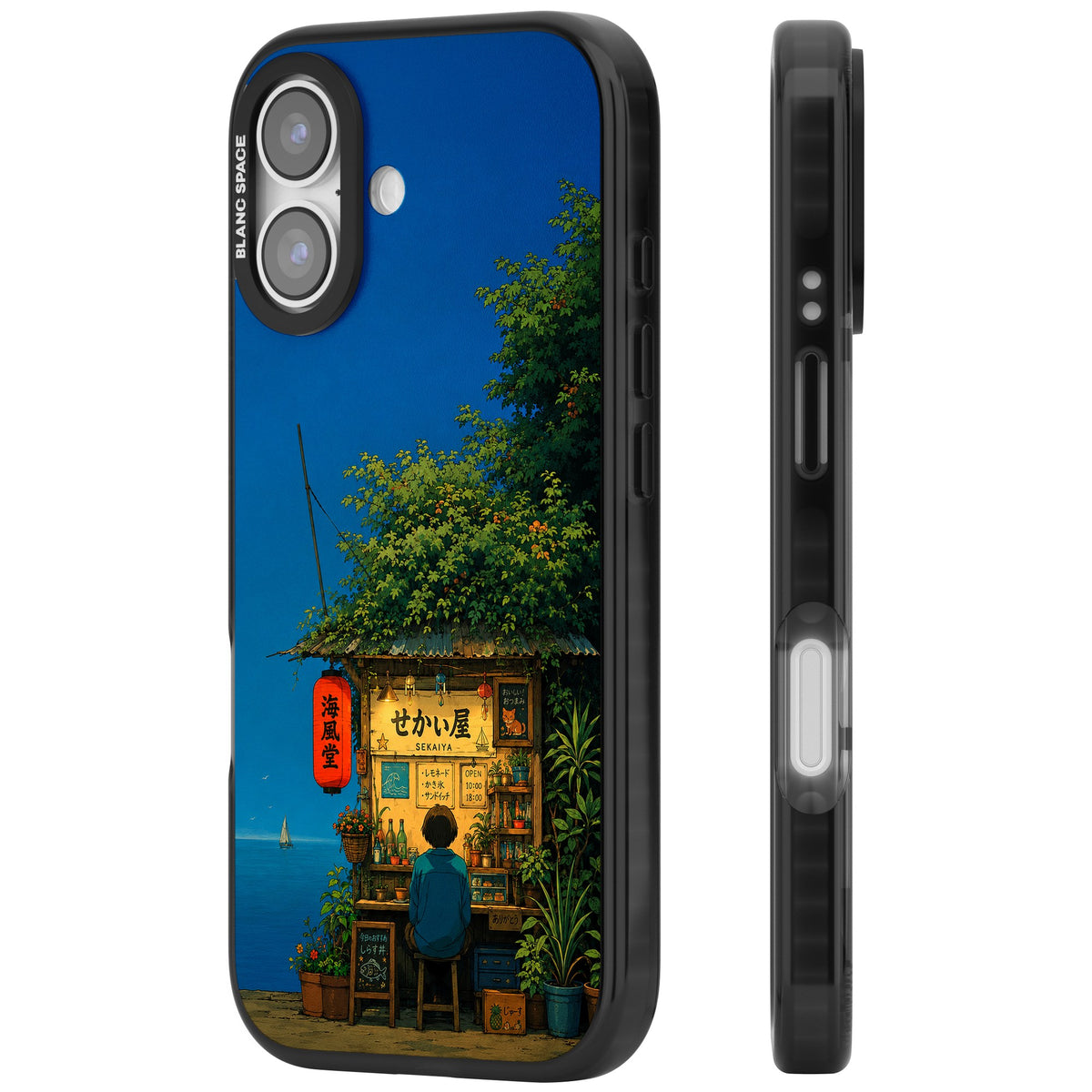 The Shirahama Kiosk iPhone 16 / iPhone 16 Plus / iPhone 17 Impact Black Phone Case side