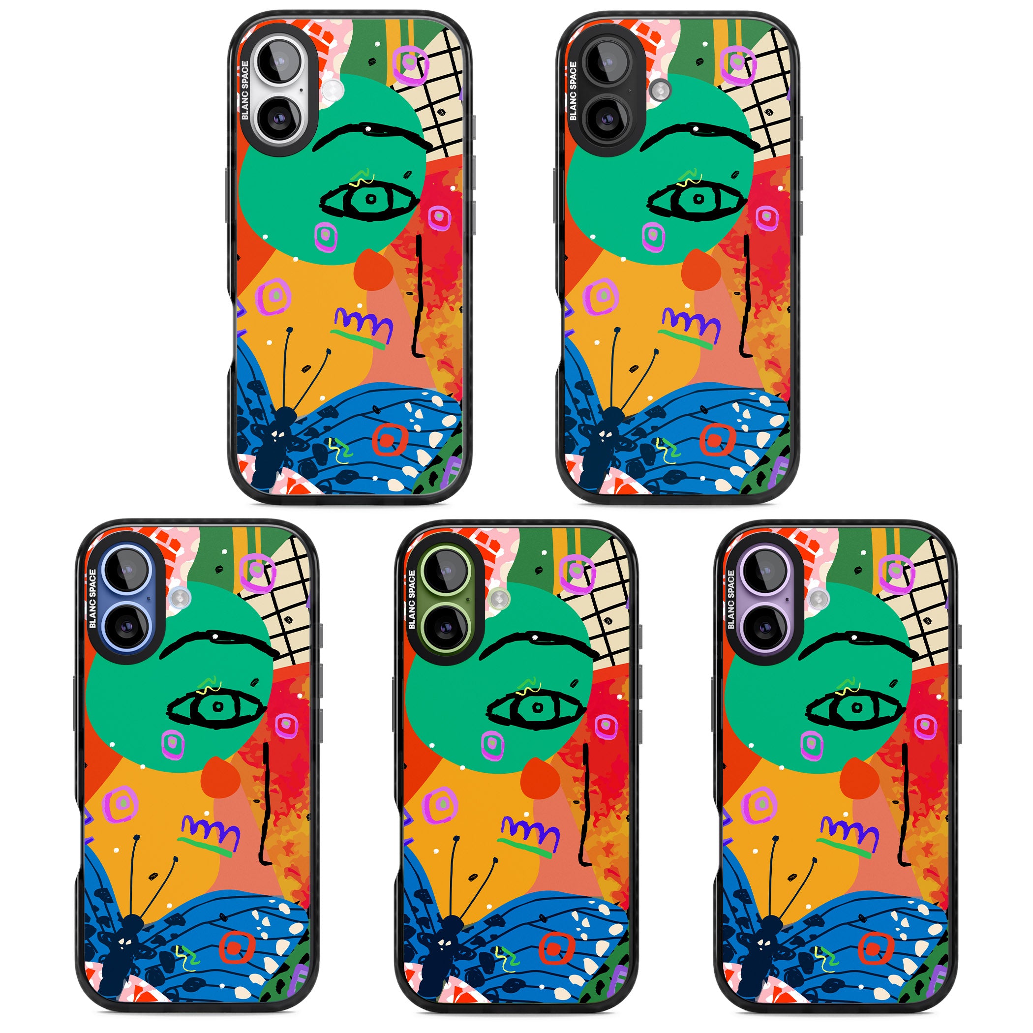 Abstract Butterfly iPhone 17 Impact Black Phone Case APT Impact Protection