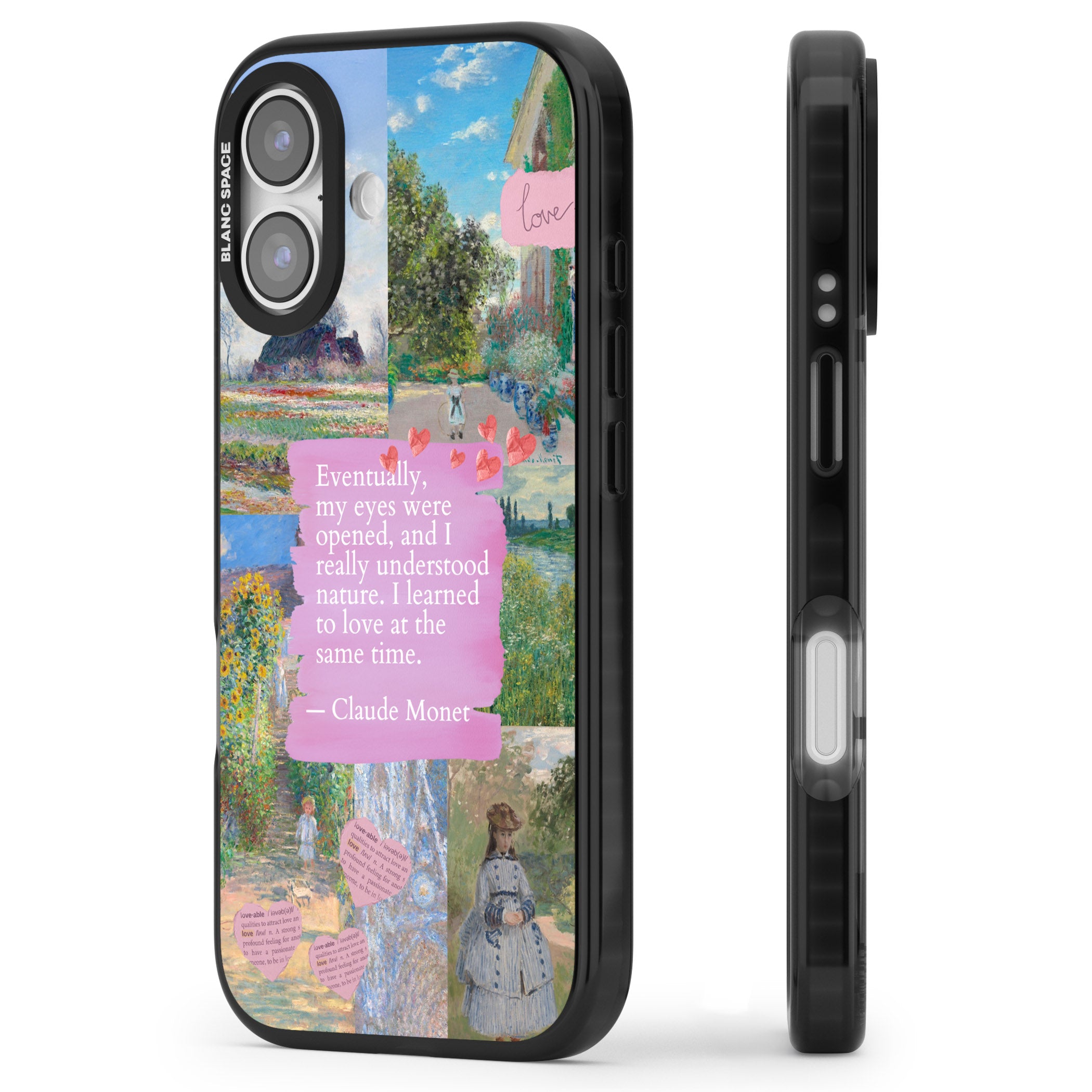 Monet 'Eyes Were Opened' Collage iPhone 17 Impact Black Phone Case Side Profile