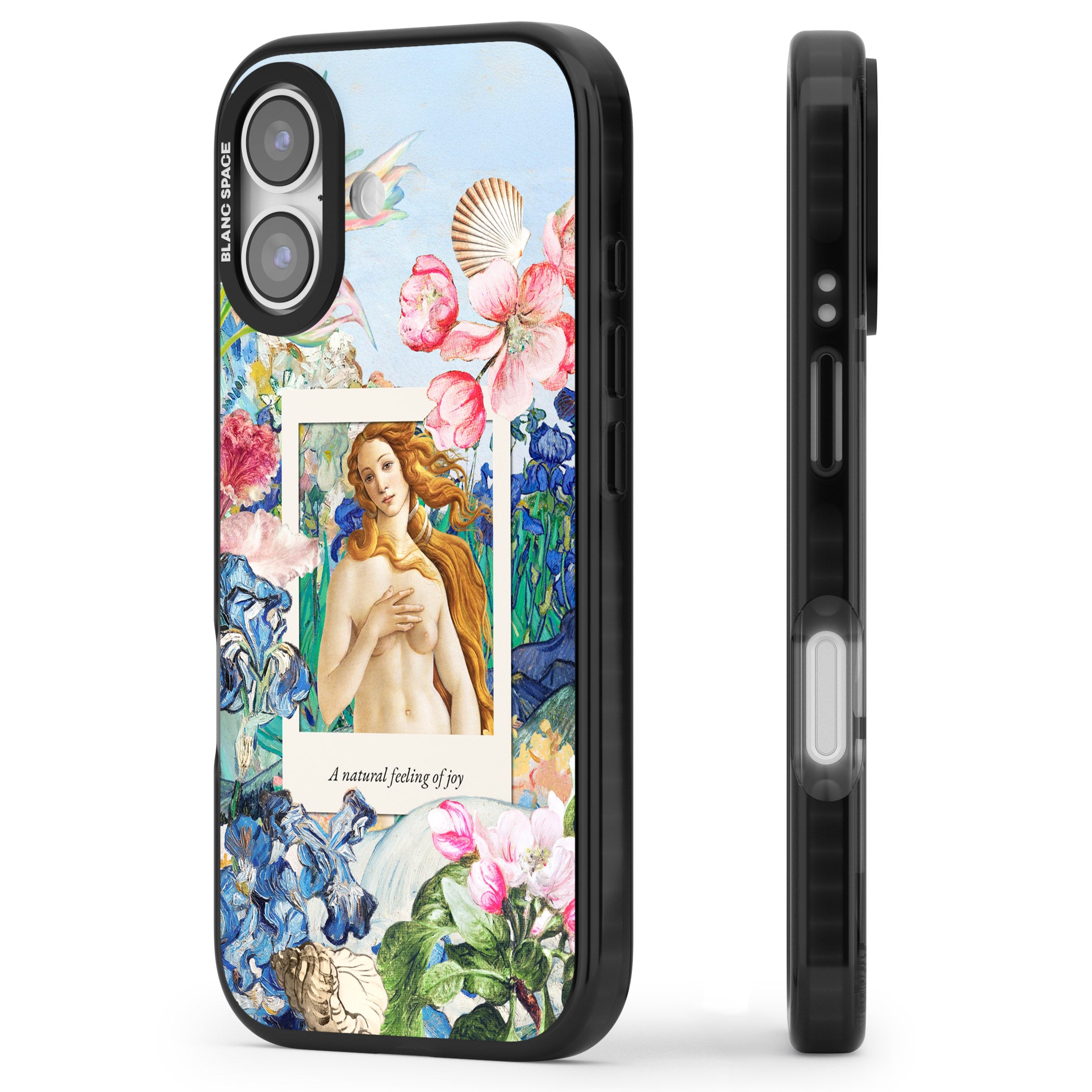 Botticelli Venus iPhone 17 Impact Black Phone Case Side Profile