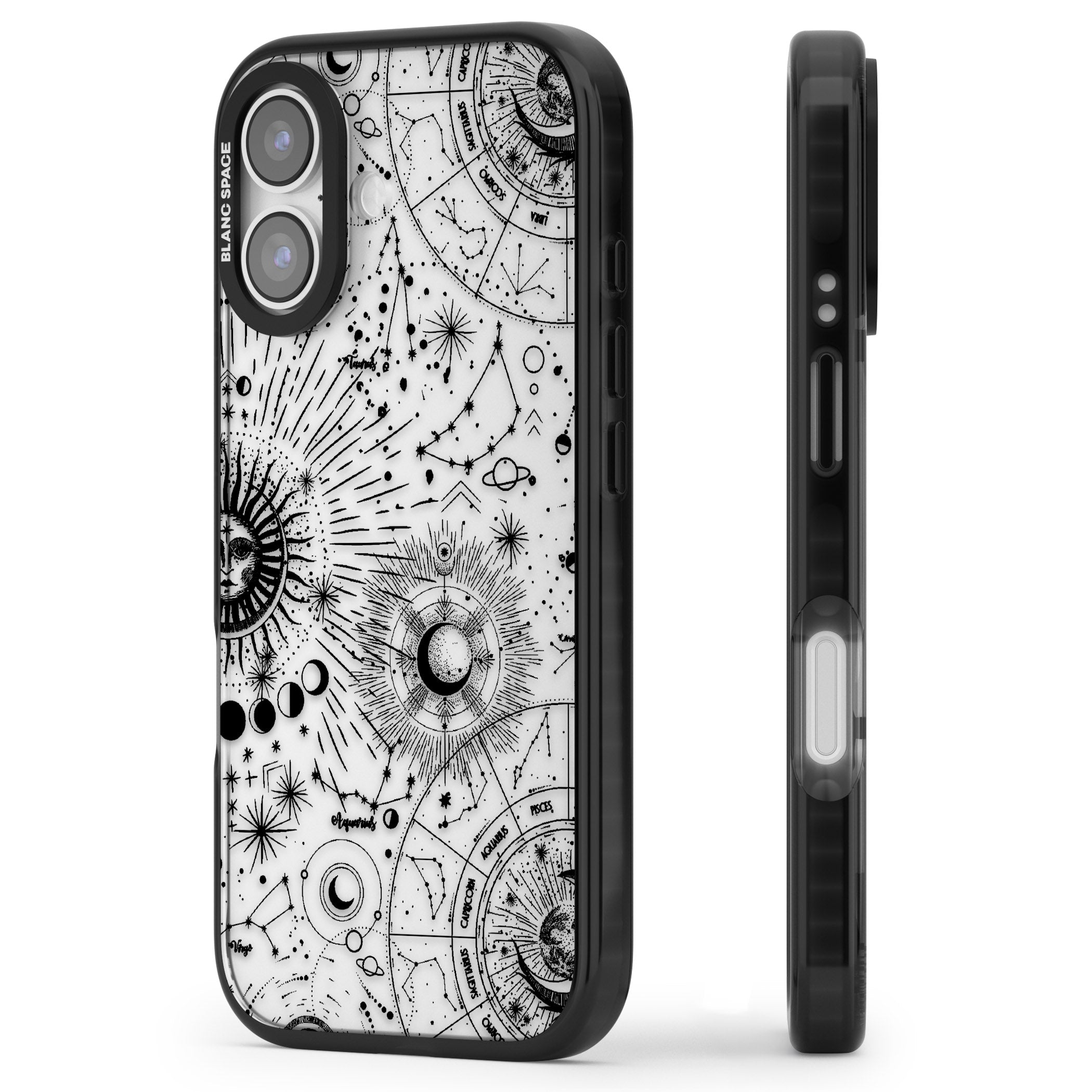Celestial Chart iPhone 17 Impact Black Phone Case Side Profile