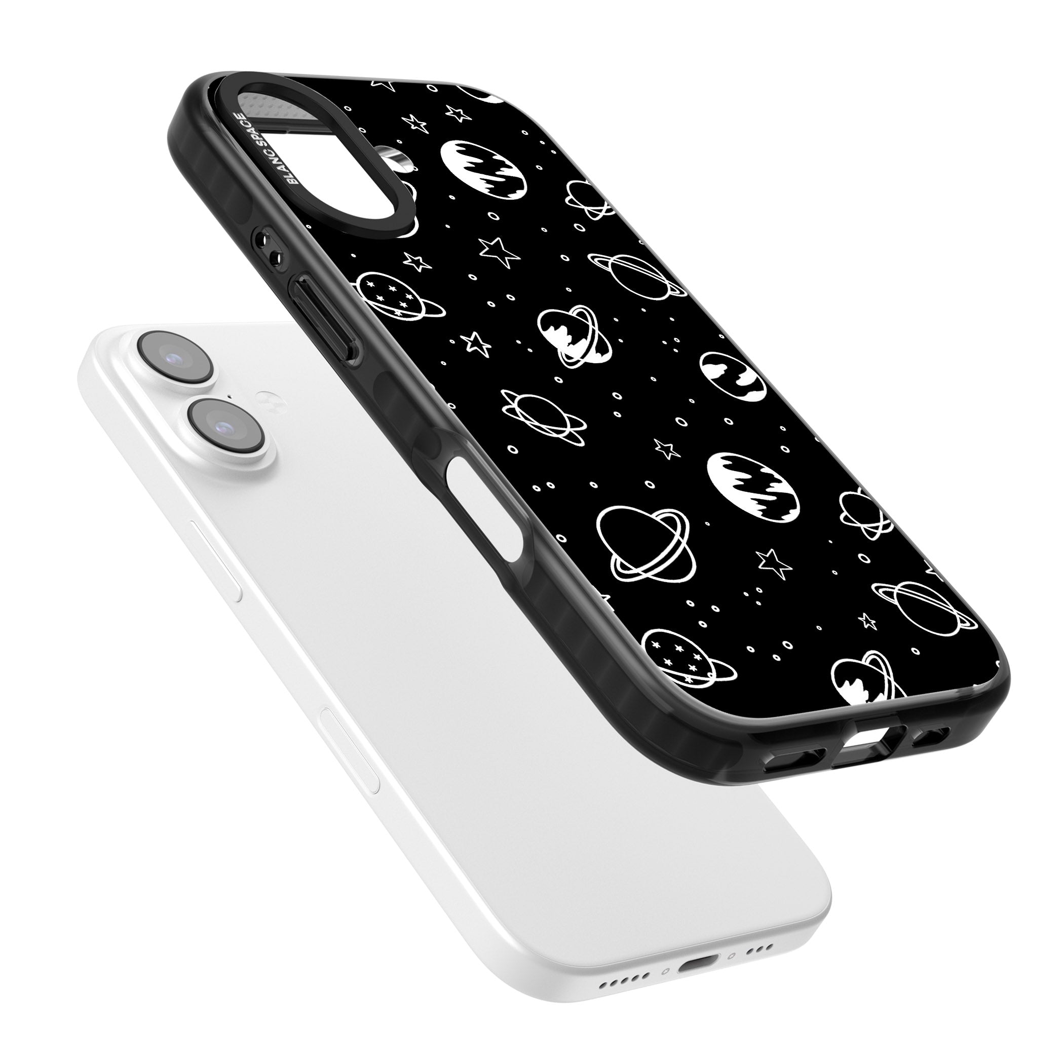 Cosmic Sketch White Black iPhone 17 Impact Black Phone Case Colours