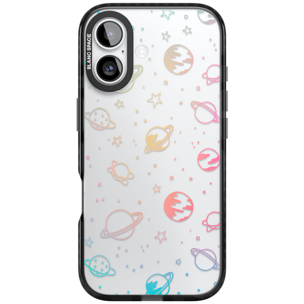 Pastel Cosmos iPhone 16 / iPhone 16 Plus / iPhone 17 Impact Black Phone Case front