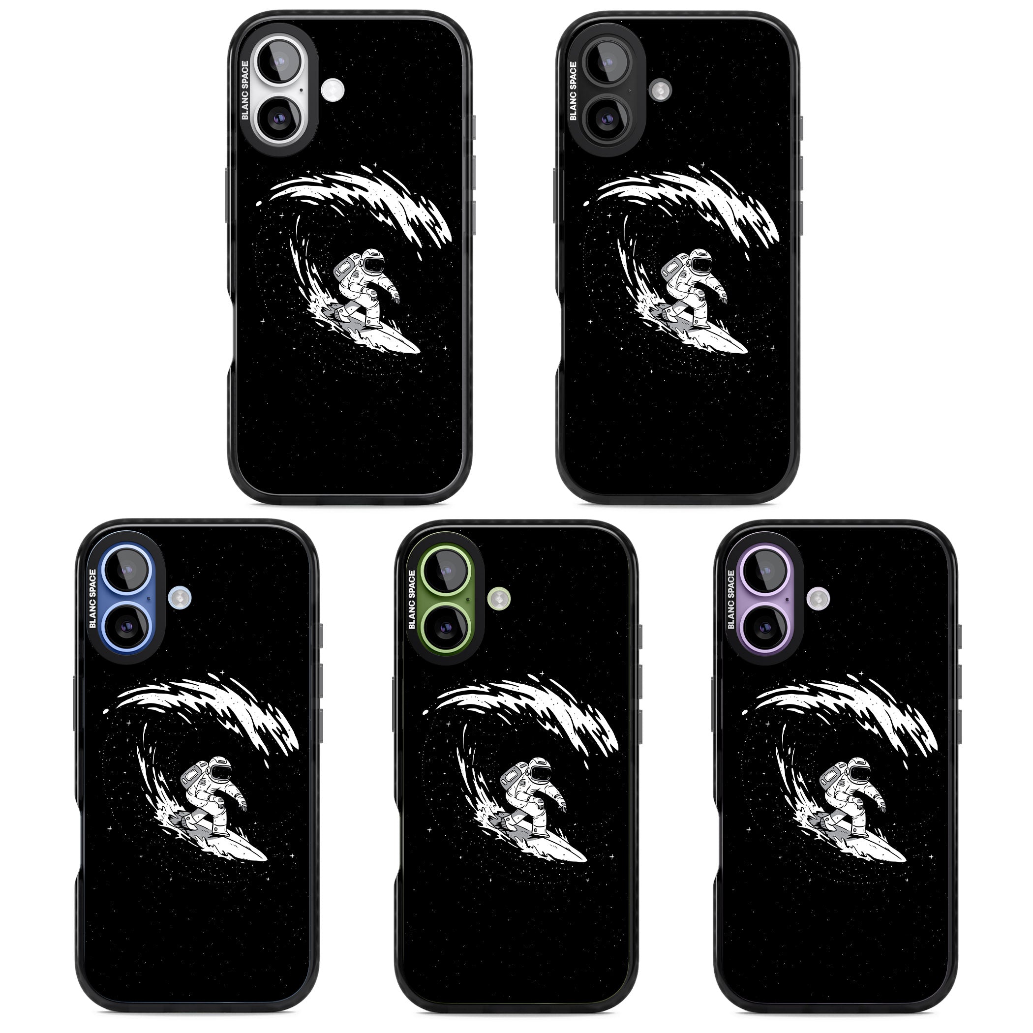 Cosmic Surf iPhone 17 Impact Black Phone Case APT Impact Protection