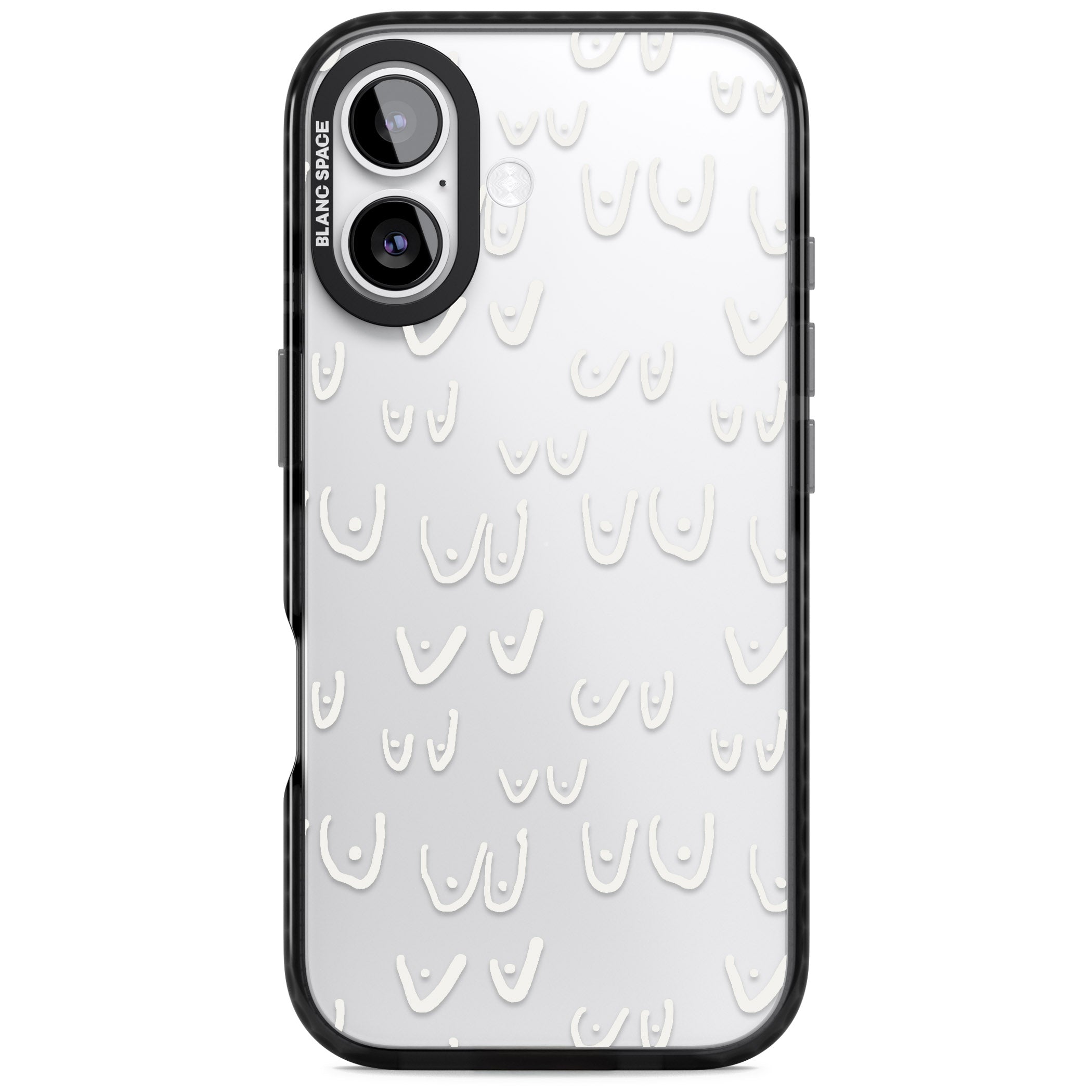 Boob Pattern (White) iPhone 17 Impact Black Phone Case