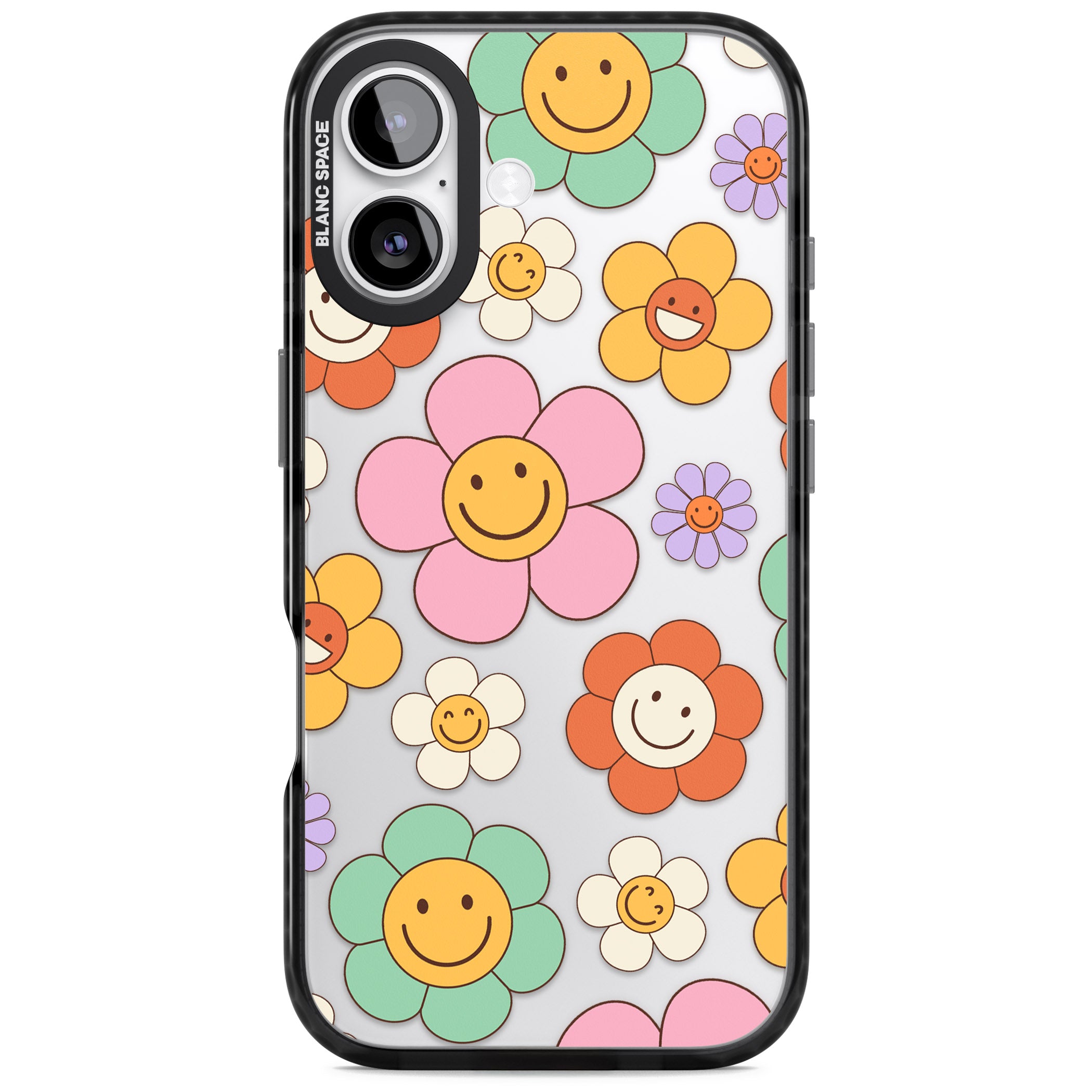Happy Blossoms iPhone 17 Impact Black Phone Case