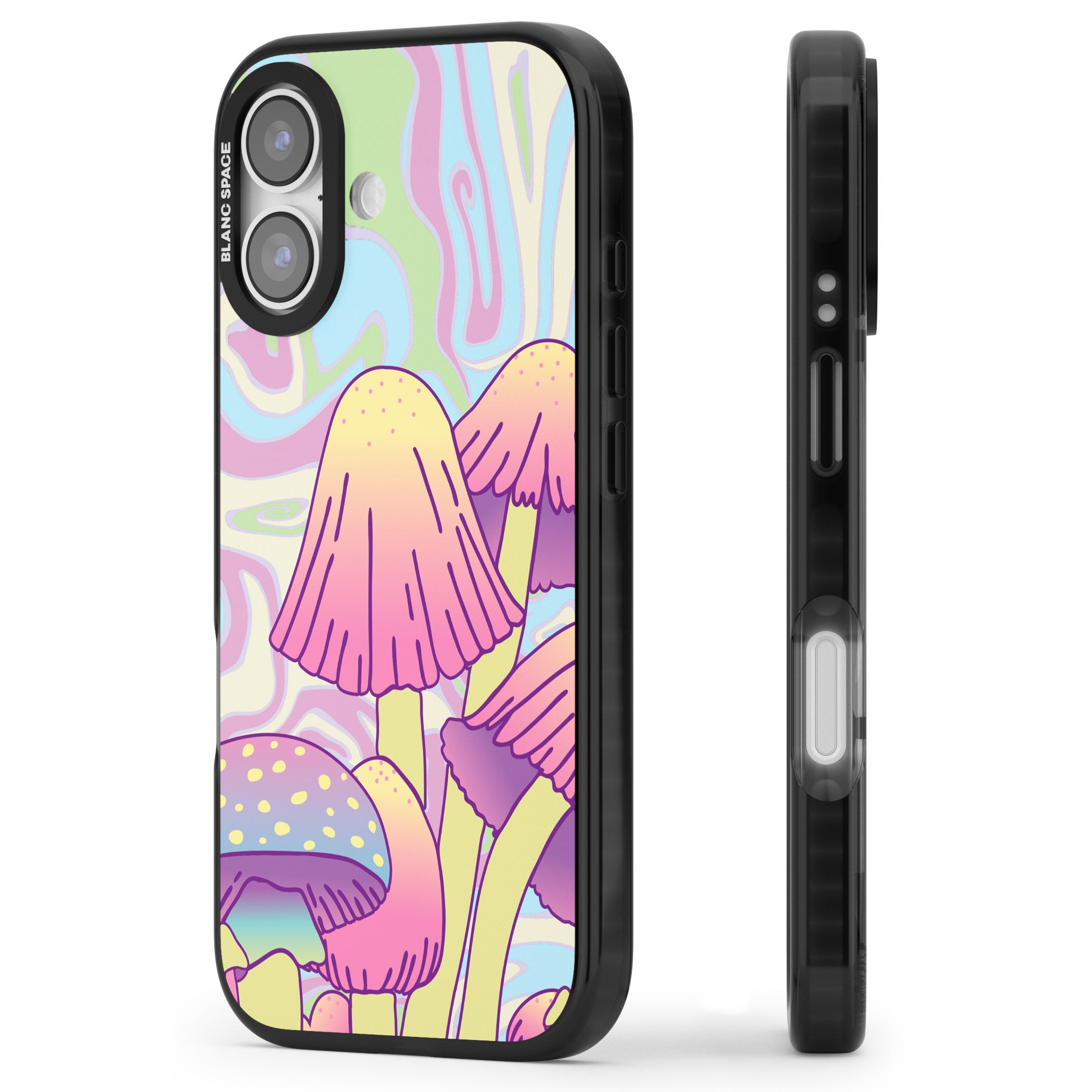 Shroomin' iPhone 17 Impact Black Phone Case Side Profile