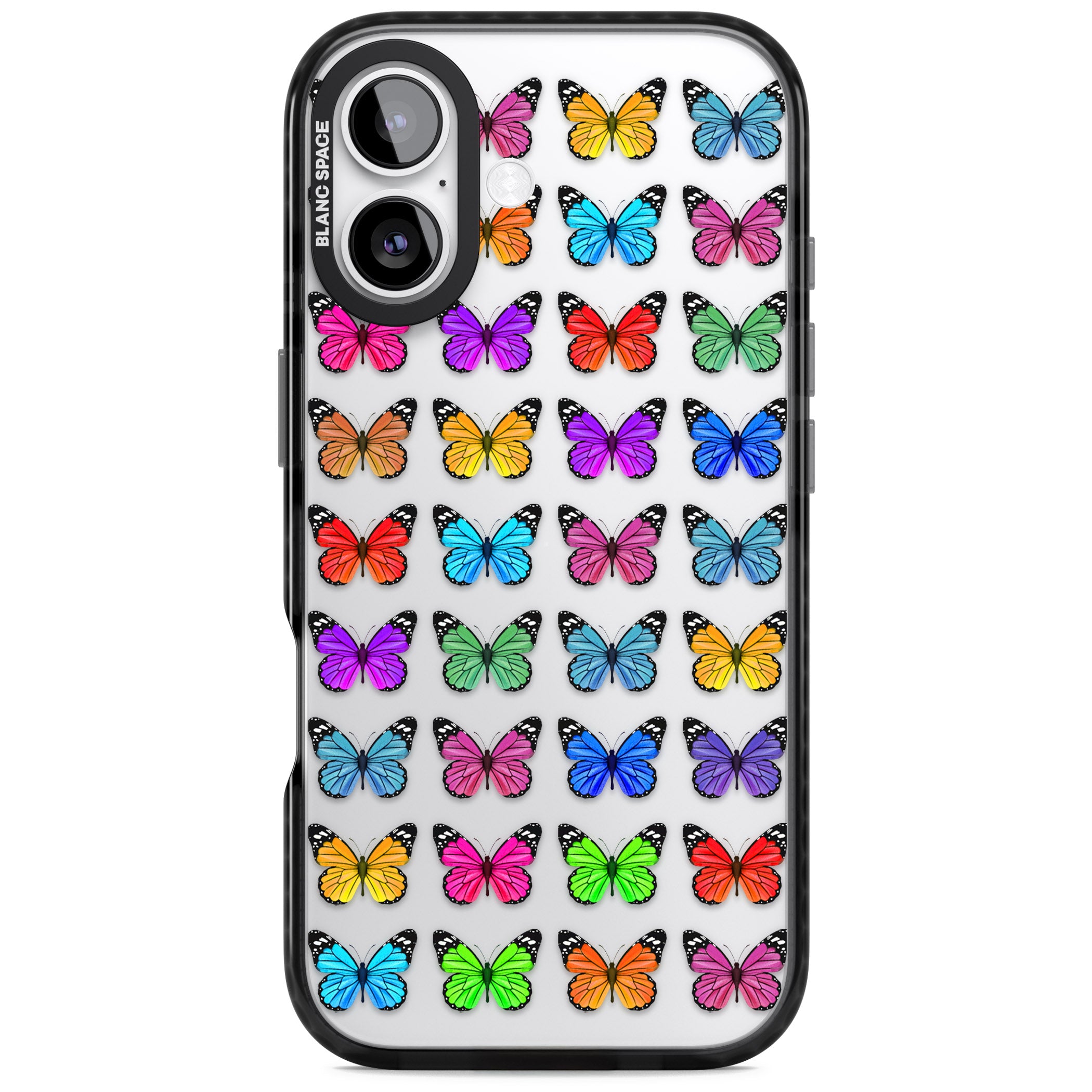 Colourful Butterfly Pattern iPhone 17 Impact Black Phone Case
