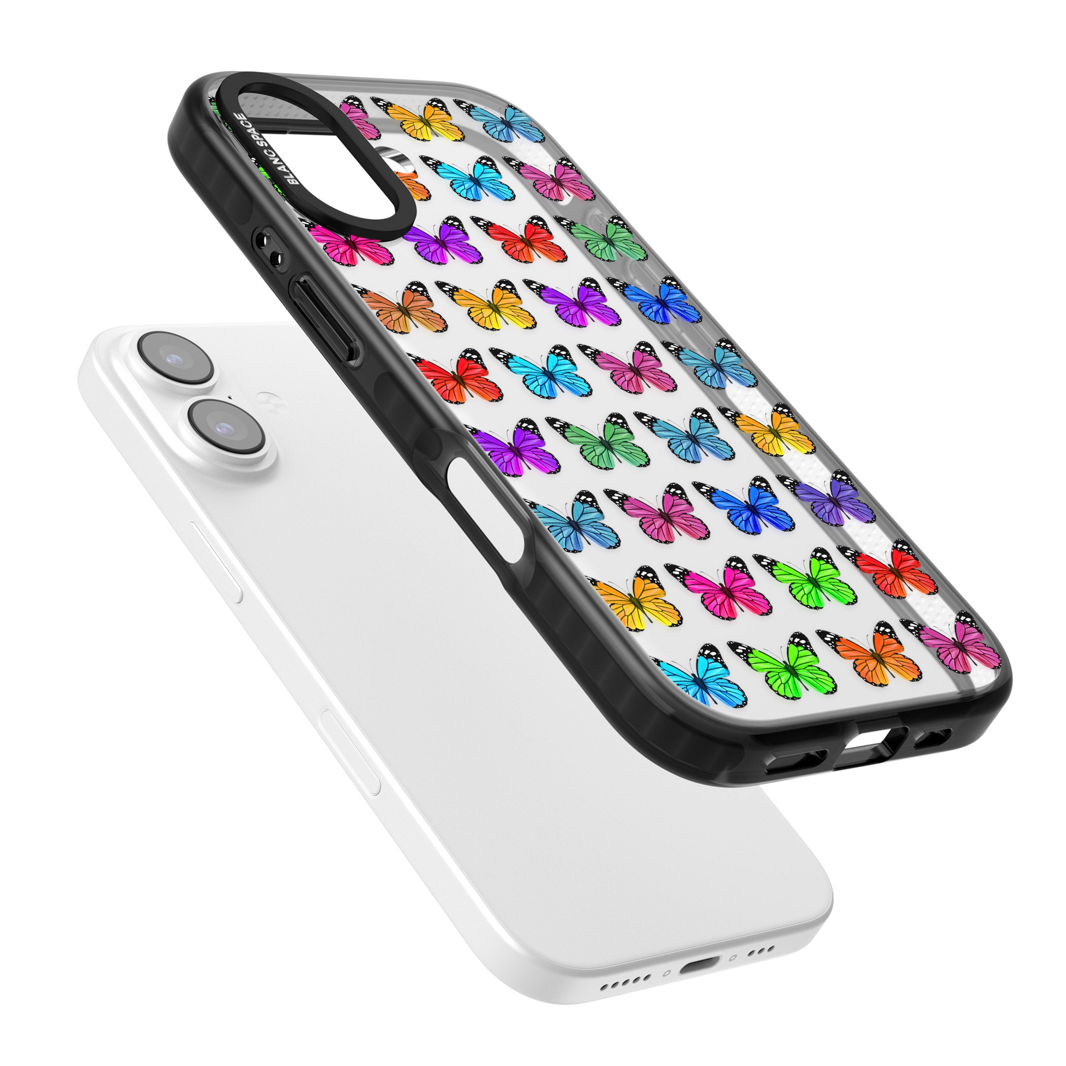 Colourful Butterfly Pattern iPhone 17 Impact Black Phone Case Colours