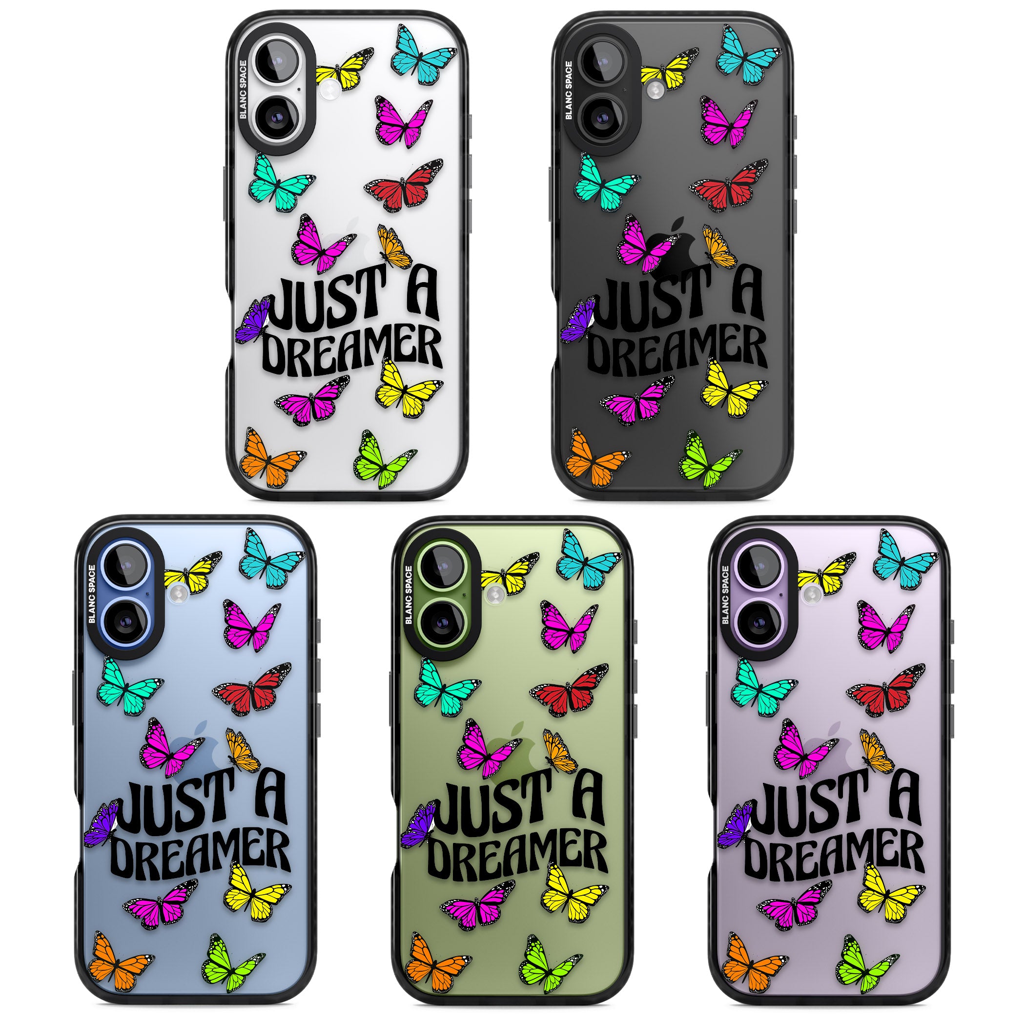 Just A Dreamer Butterfly iPhone 17 Impact Black Phone Case APT Impact Protection