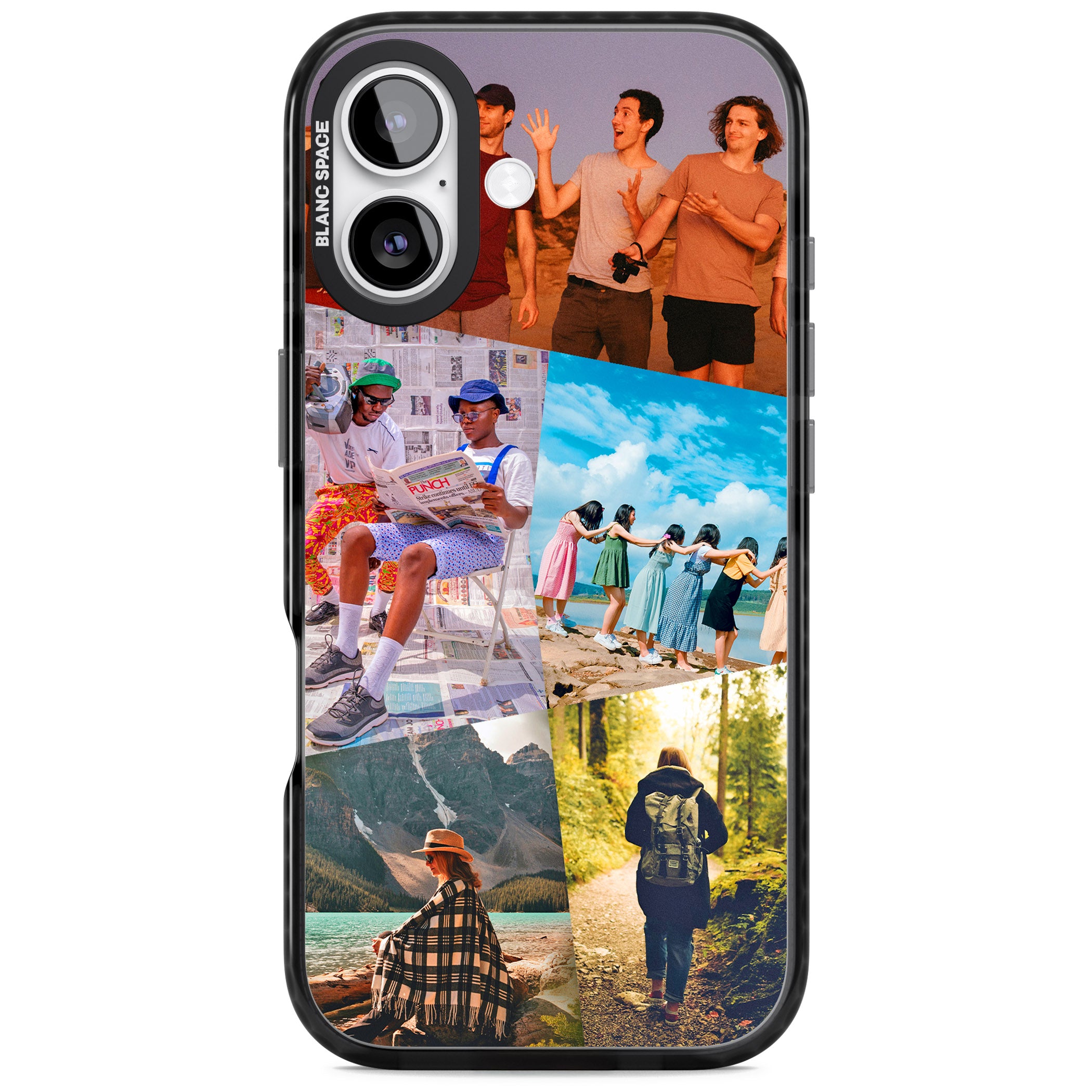 Personalised Abstract Photo Grid iPhone 17 Impact Black Phone Case
