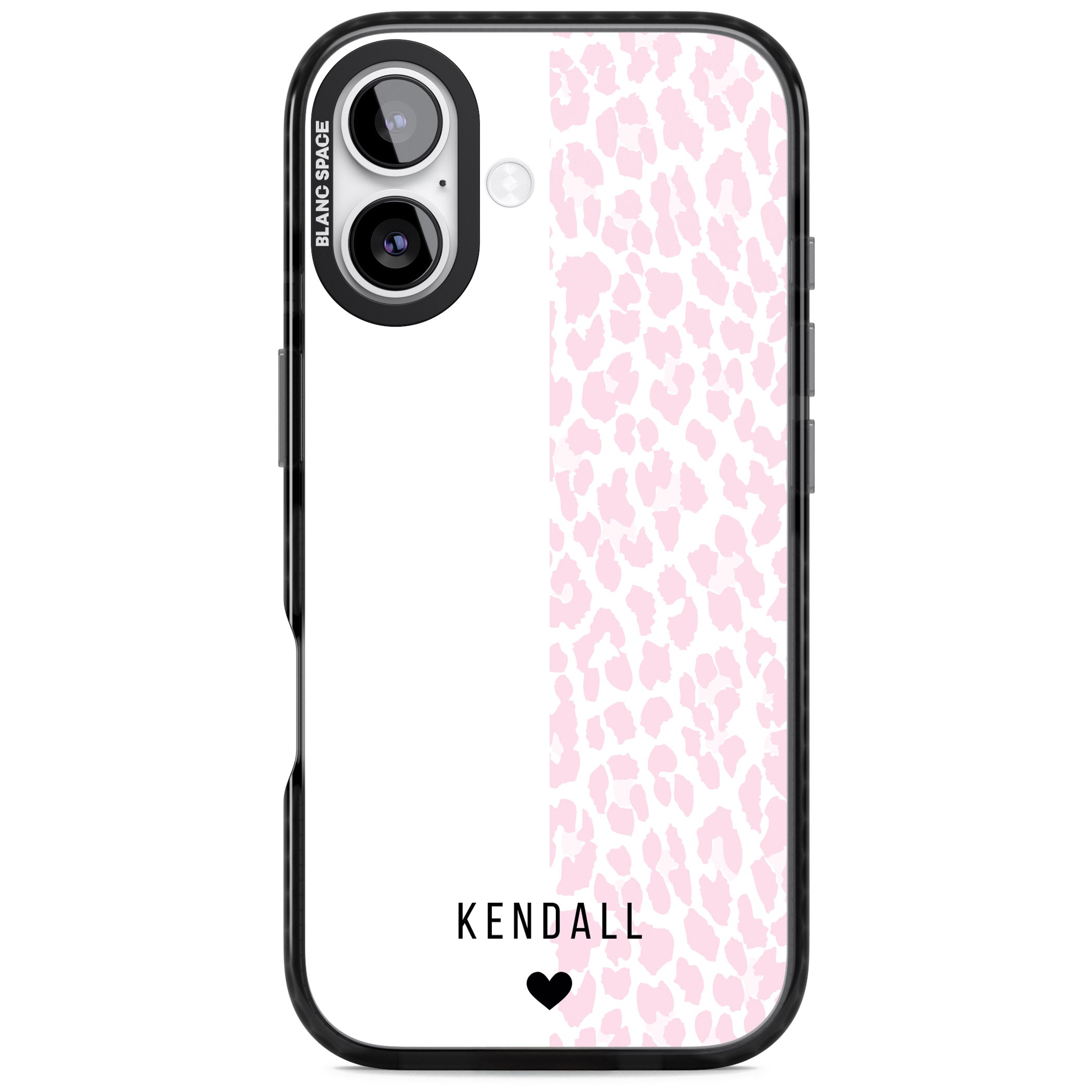 Personalised Pink Leopard iPhone 17 Impact Black Phone Case