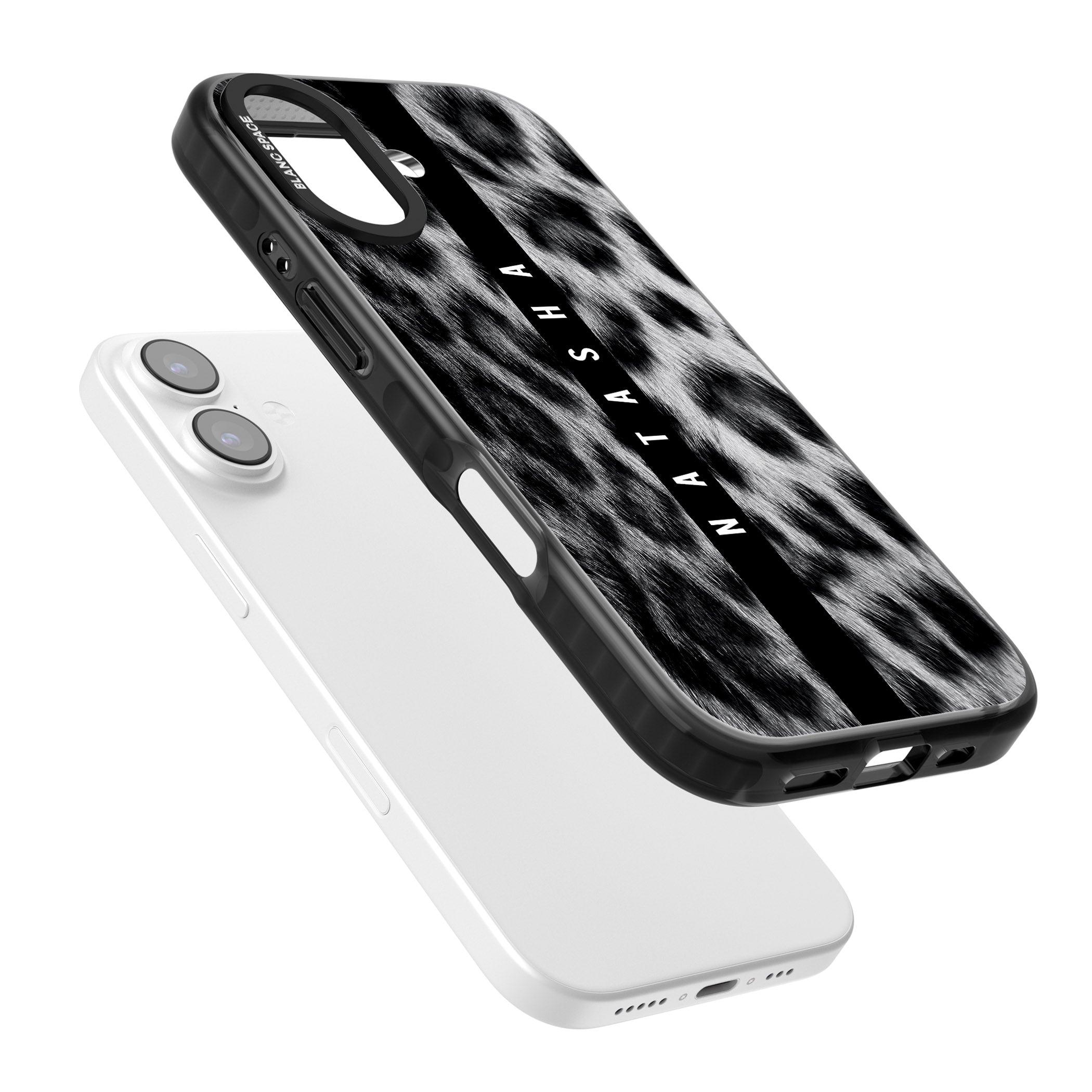 Personalised Snow Leopard Print iPhone 17 Impact Black Phone Case Colours