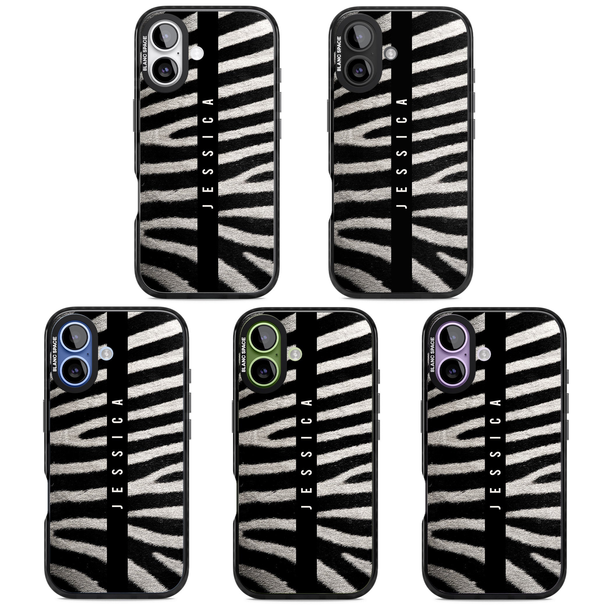 Personalised Zebra Print iPhone 17 Impact Black Phone Case APT Impact Protection