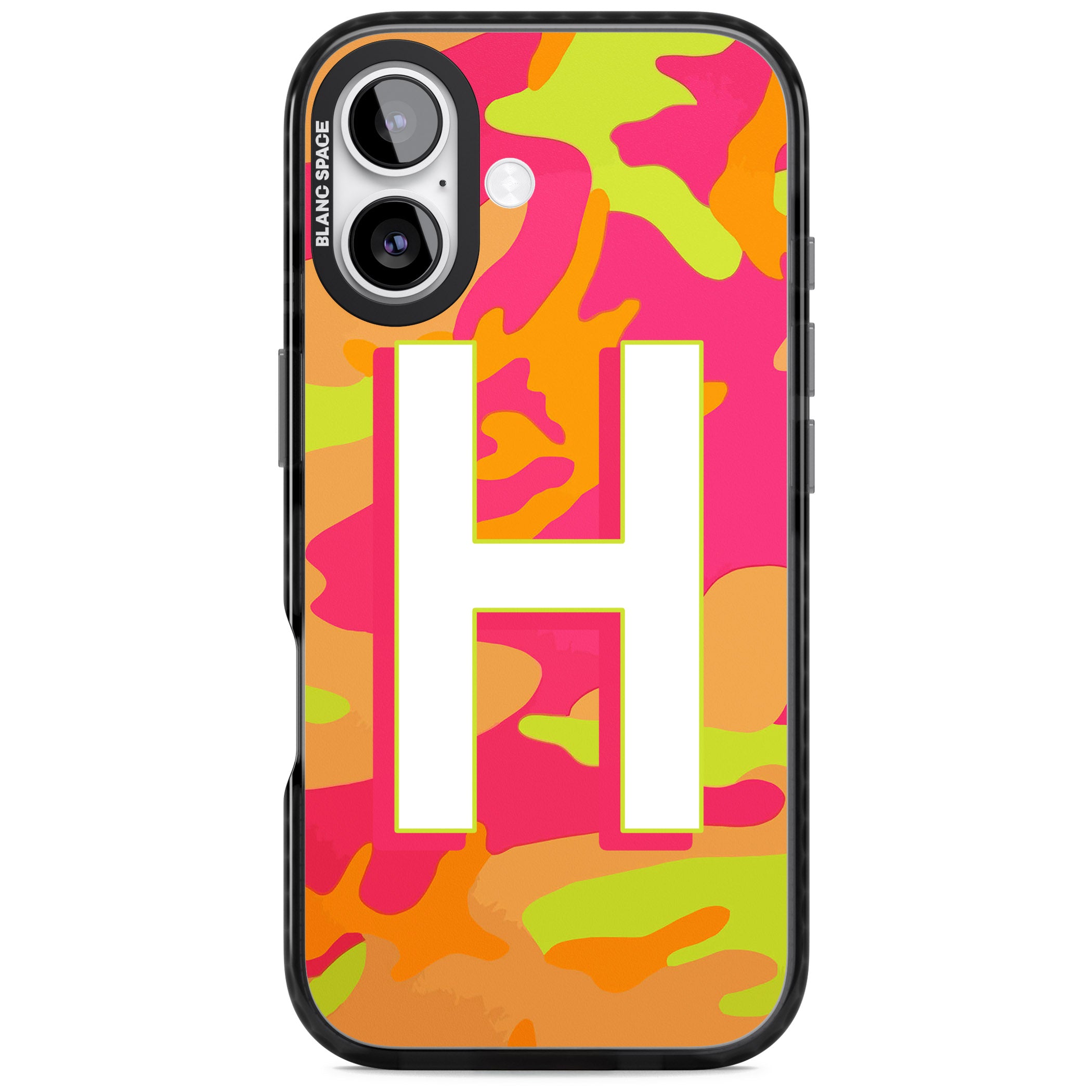 Personalised Neon Camo iPhone 17 Impact Black Phone Case