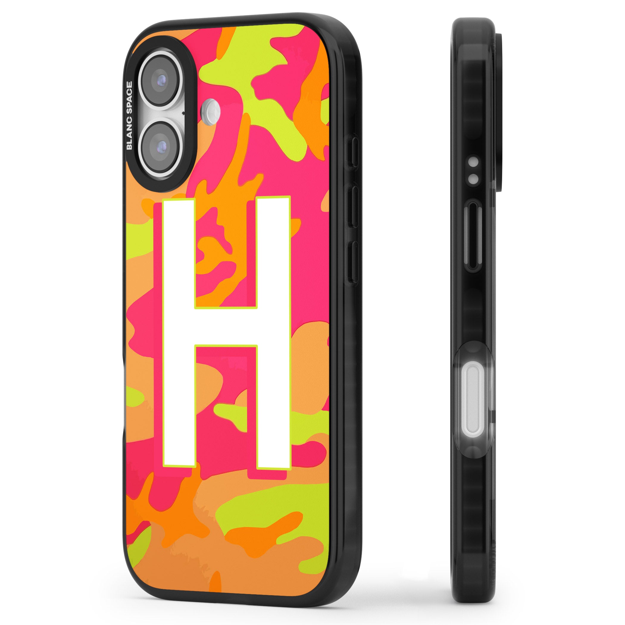 Personalised Neon Camo iPhone 17 Impact Black Phone Case Side Profile