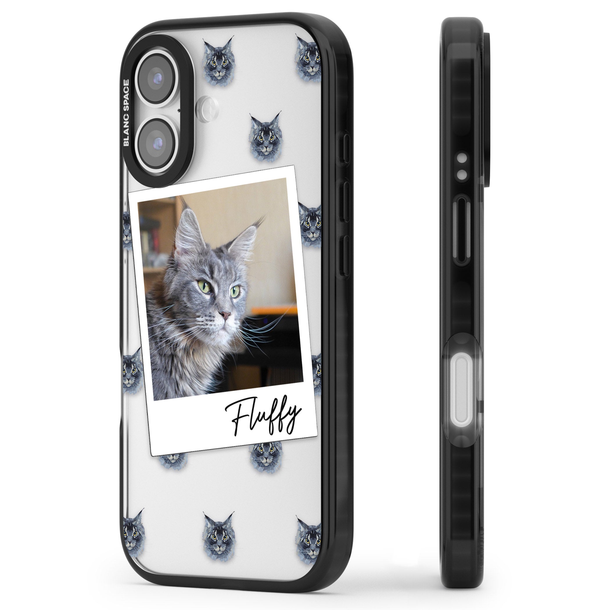 Personalised Maine Coon Photo iPhone 17 Impact Black Phone Case Side Profile